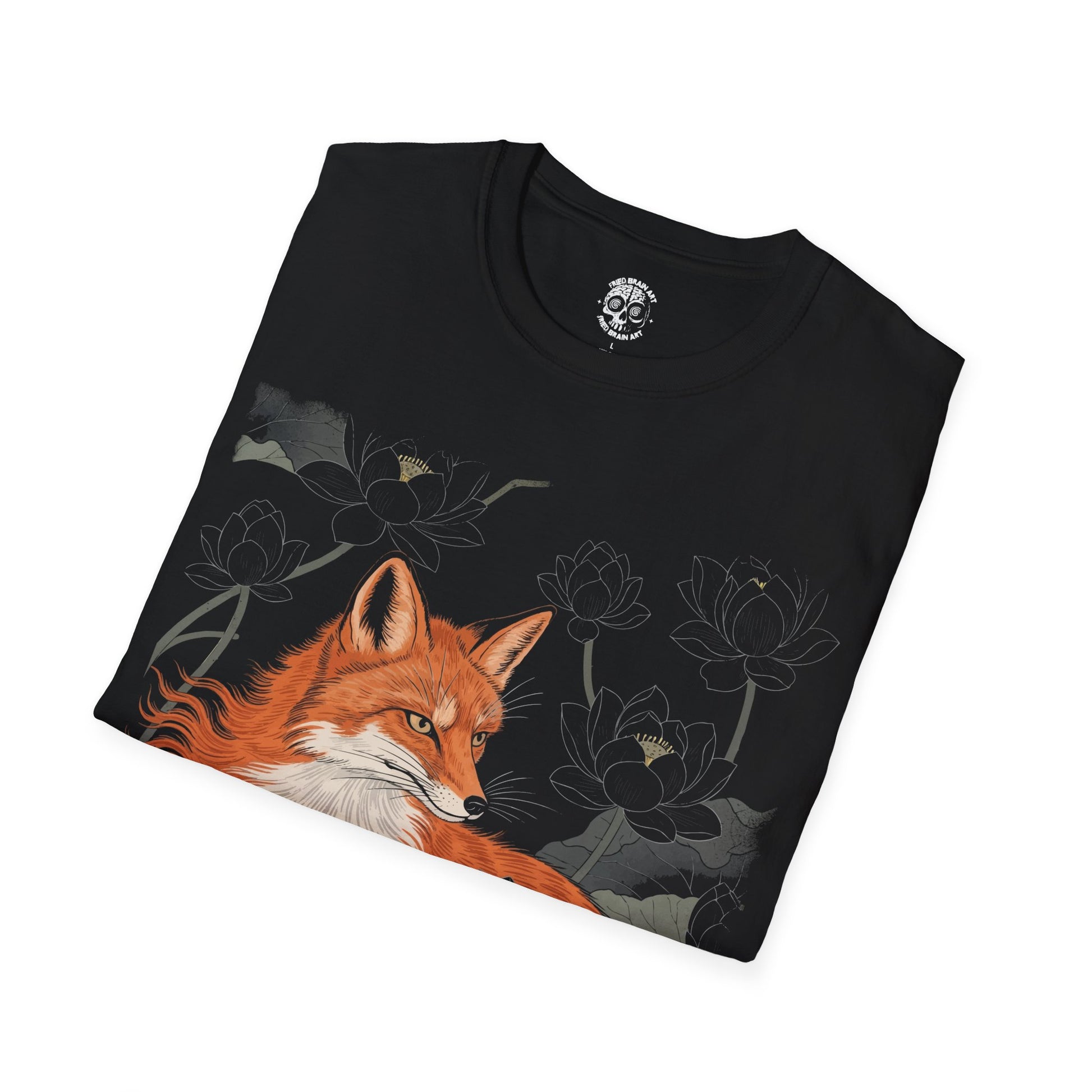 Kitsune Fox Spirit , Japanese Fox Painting , Otaku Graphic Tee, Spirit Fox Shirt, Manga Shirt, Mythical Tee, Japanese Folklore Shirt