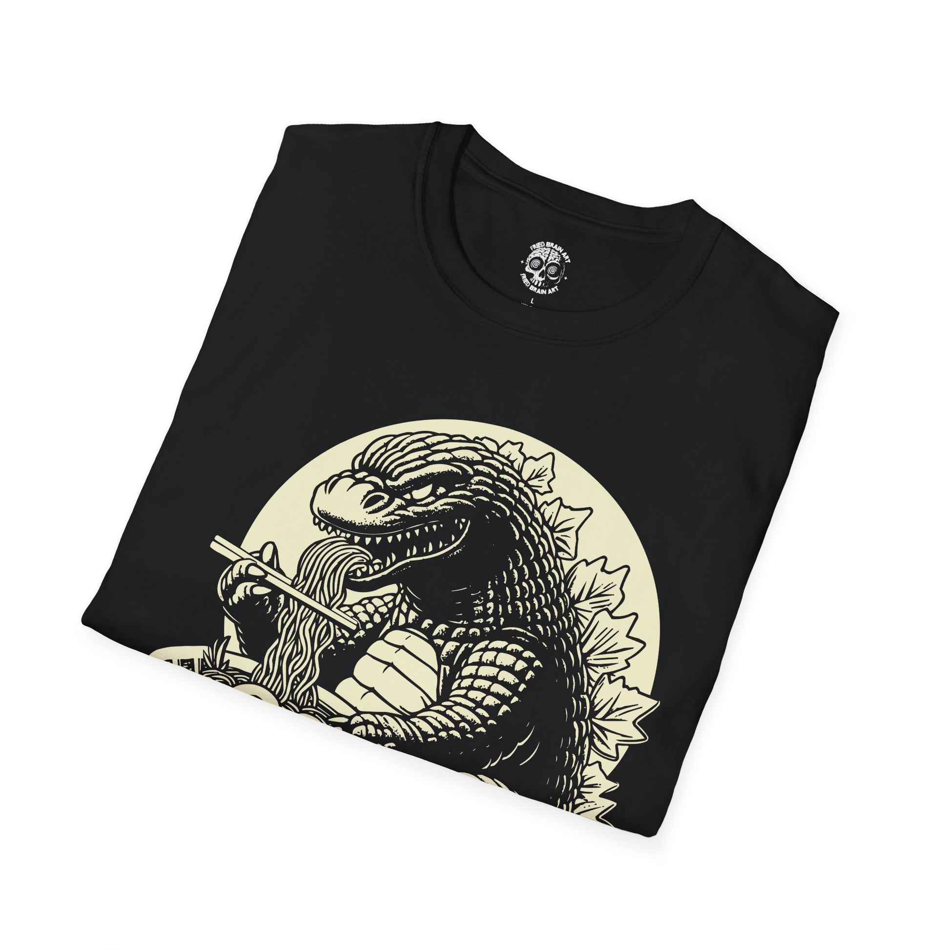 Vintage Godzilla Giant Monster eating ramen T-shirt, Funny Godzilla Ramen Shirt, Funny Dinosaur eating ramen T- shirt, Japanese Food Shirt
