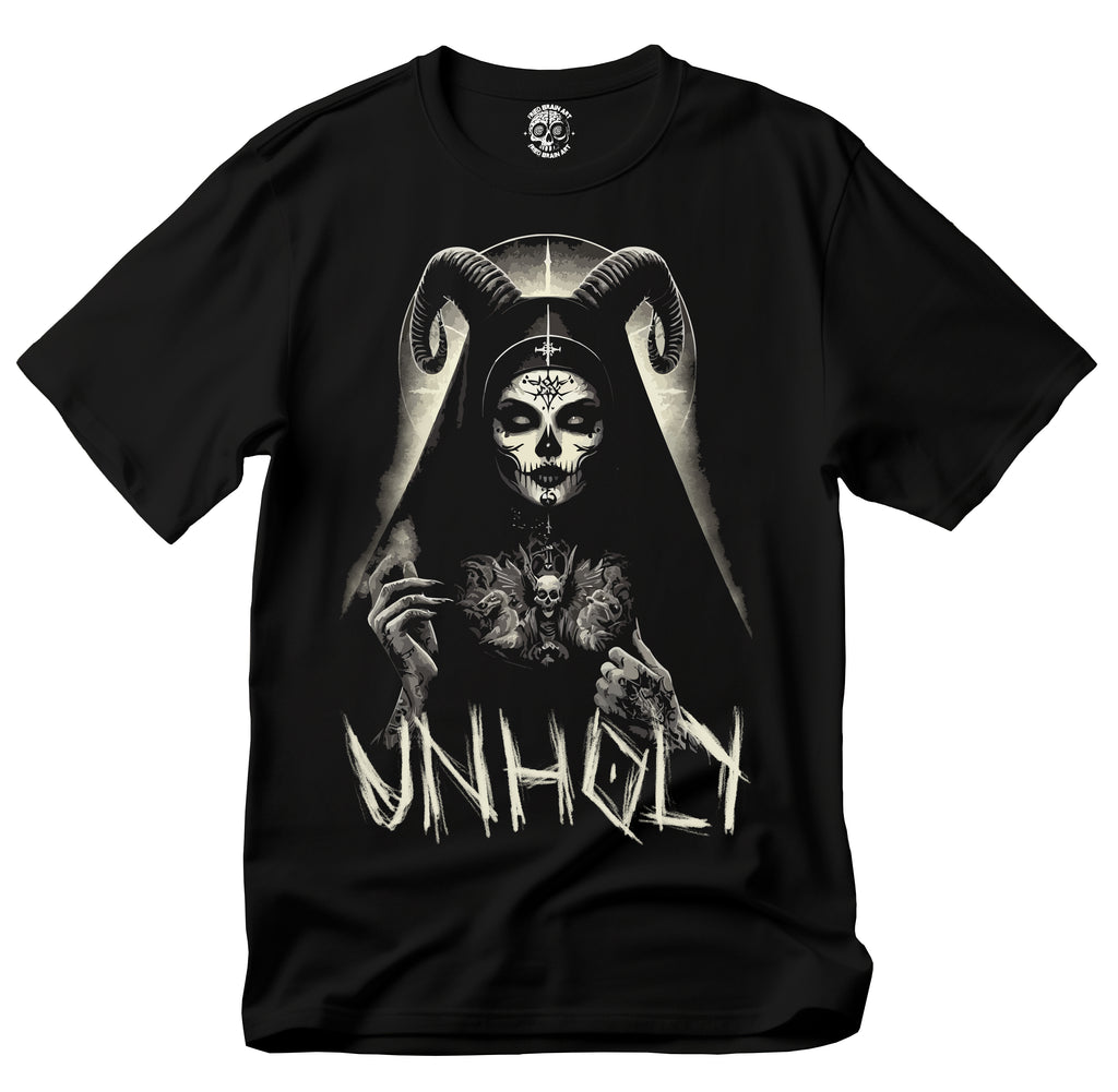Unholy Nun T- Shirt, Funny Horror Choked Up Unholy Nun Satan Baphomet Gothic T-Shirt, Nun Shirt, Unholy Shirt, Halloween Shirt, Dark nun