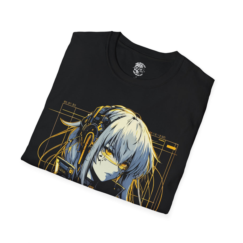 Cyberpunk Anime Girl T-Shirt, Cyberpunk T-Shirt, Futuristic Cyberpunk Anime T-Shirt, Futuristic Cute Robot Girl T-Shirt