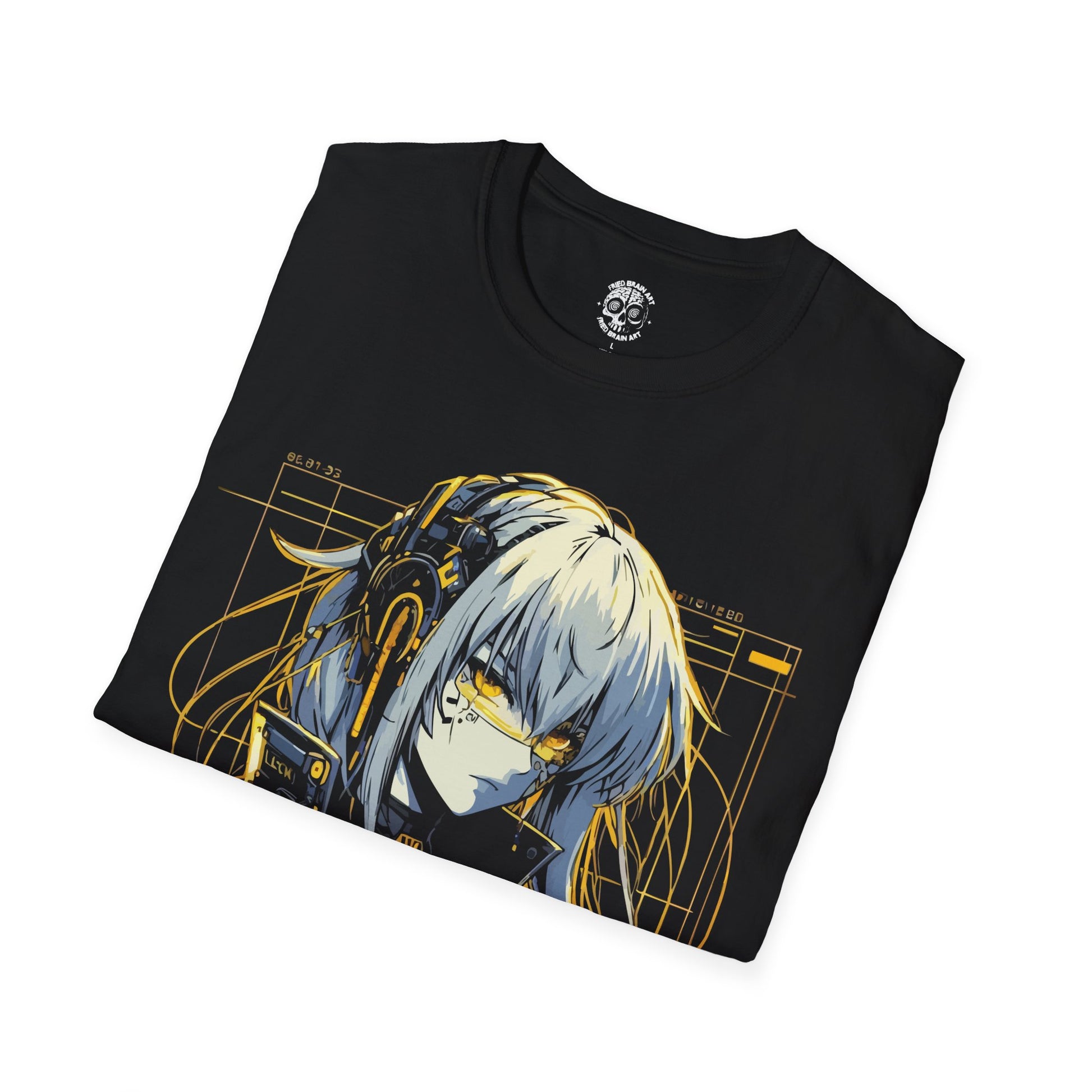 Cyberpunk Anime Girl T-Shirt, Cyberpunk T-Shirt, Futuristic Cyberpunk Anime T-Shirt, Futuristic Cute Robot Girl T-Shirt