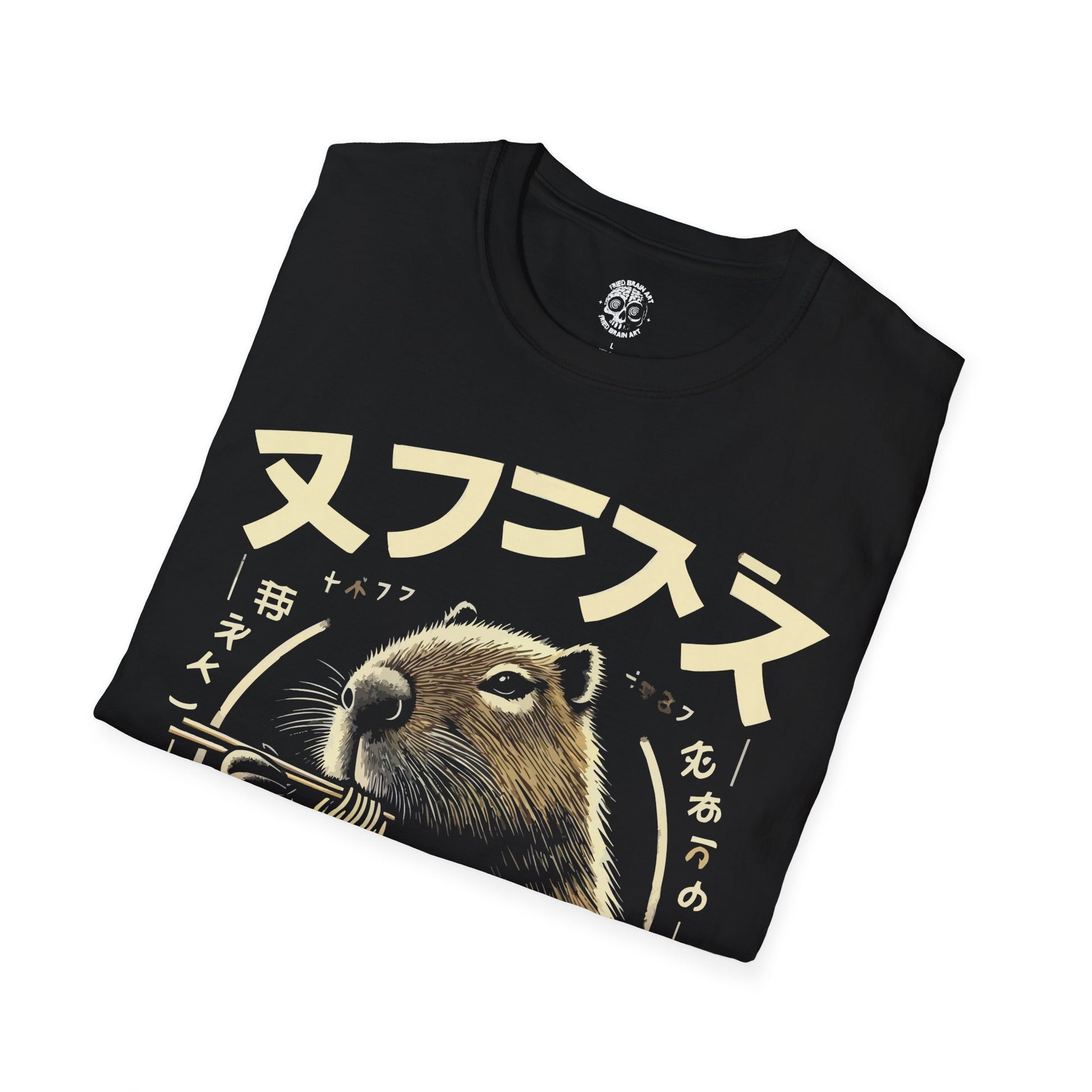 Retro Capybara Noodle Lover T-Shirt, Capybara Eating Ramen T-Shirt, Funny Capybara T-Shirt, Capybara Eating T-Shirt, Cute Capybara T-Shirt, Ramen T-Shirt