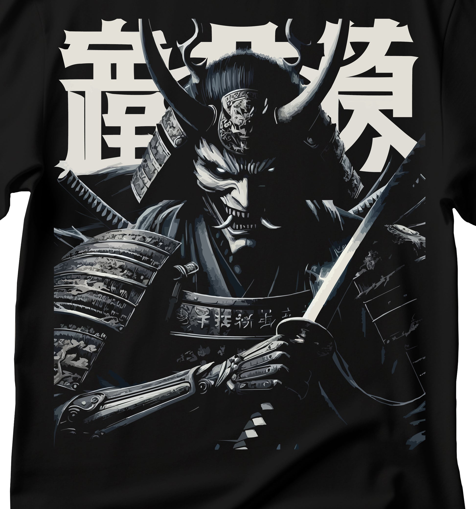 Samurai Graphic Tee, Demon Samurai T-Shirt, Gift for Anime Lovers, Streetwear Essentials, Japanese samurai