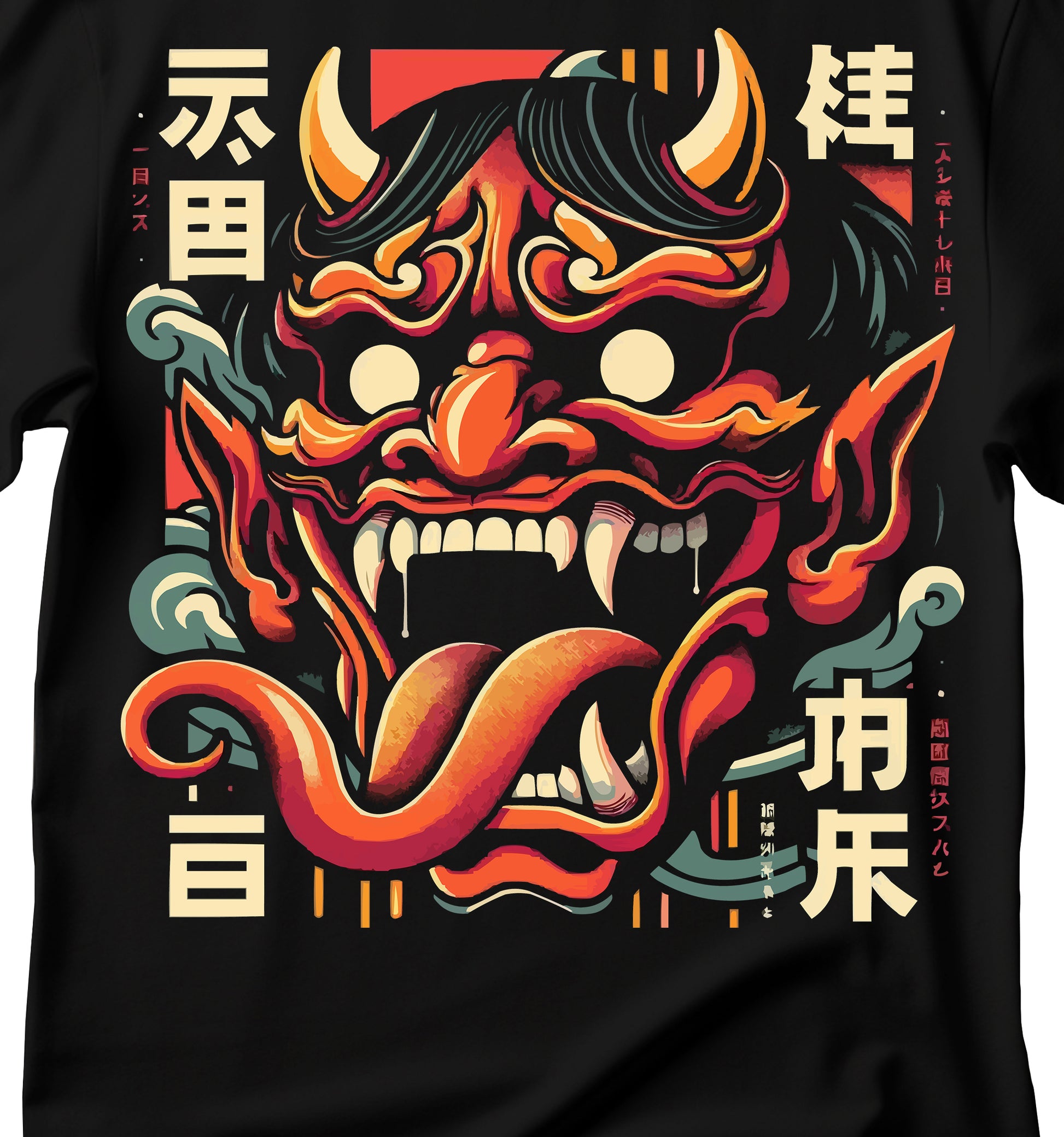 Japanese Mask Demon Graphic Tee, Unisex Softstyle T-Shirt for Halloween, Streetwear, Casual Wear, Gift for Friends, Unique Art Shirt