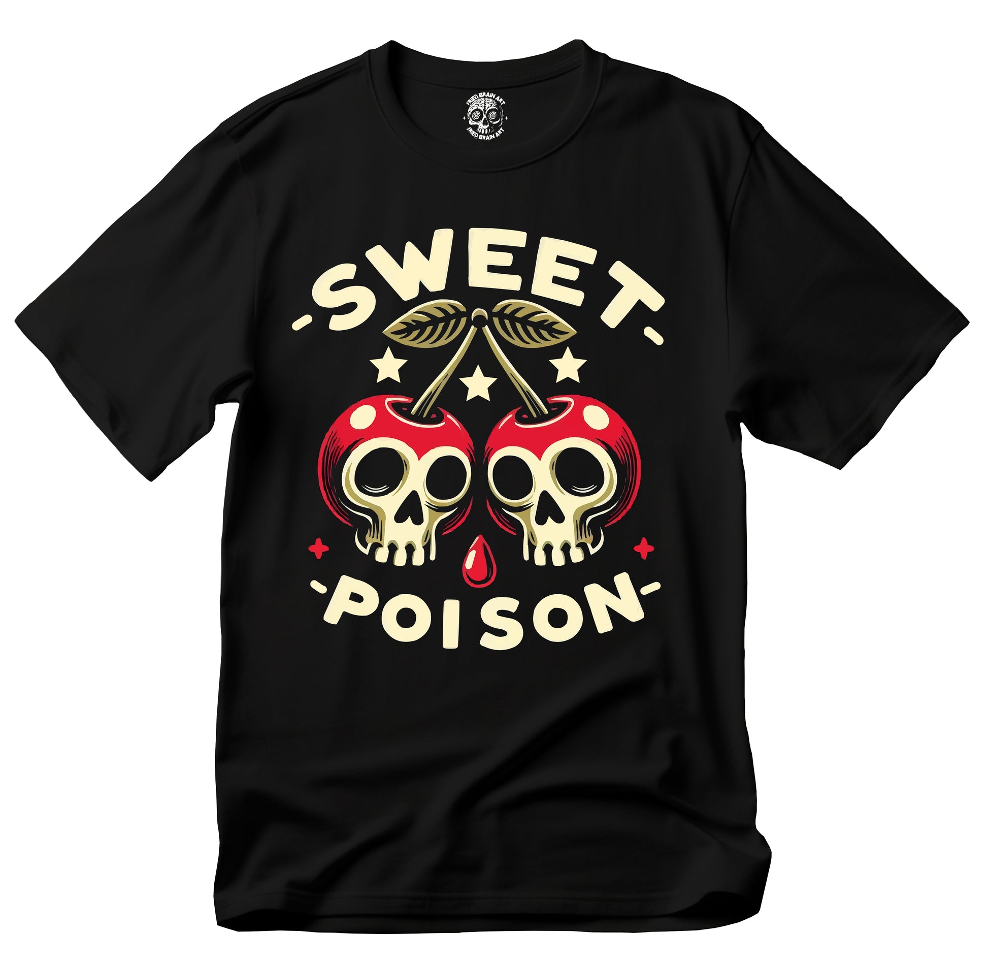 Sweet Poison Cherry  Skull Graphic T-Shirt, Edgy Tee, Funny Cherry T-Shirt, Fruit T-Shirt,  Alternative Fashion, Unisex Apparel, Halloween Outfit, Gifts for Gothic Lovers