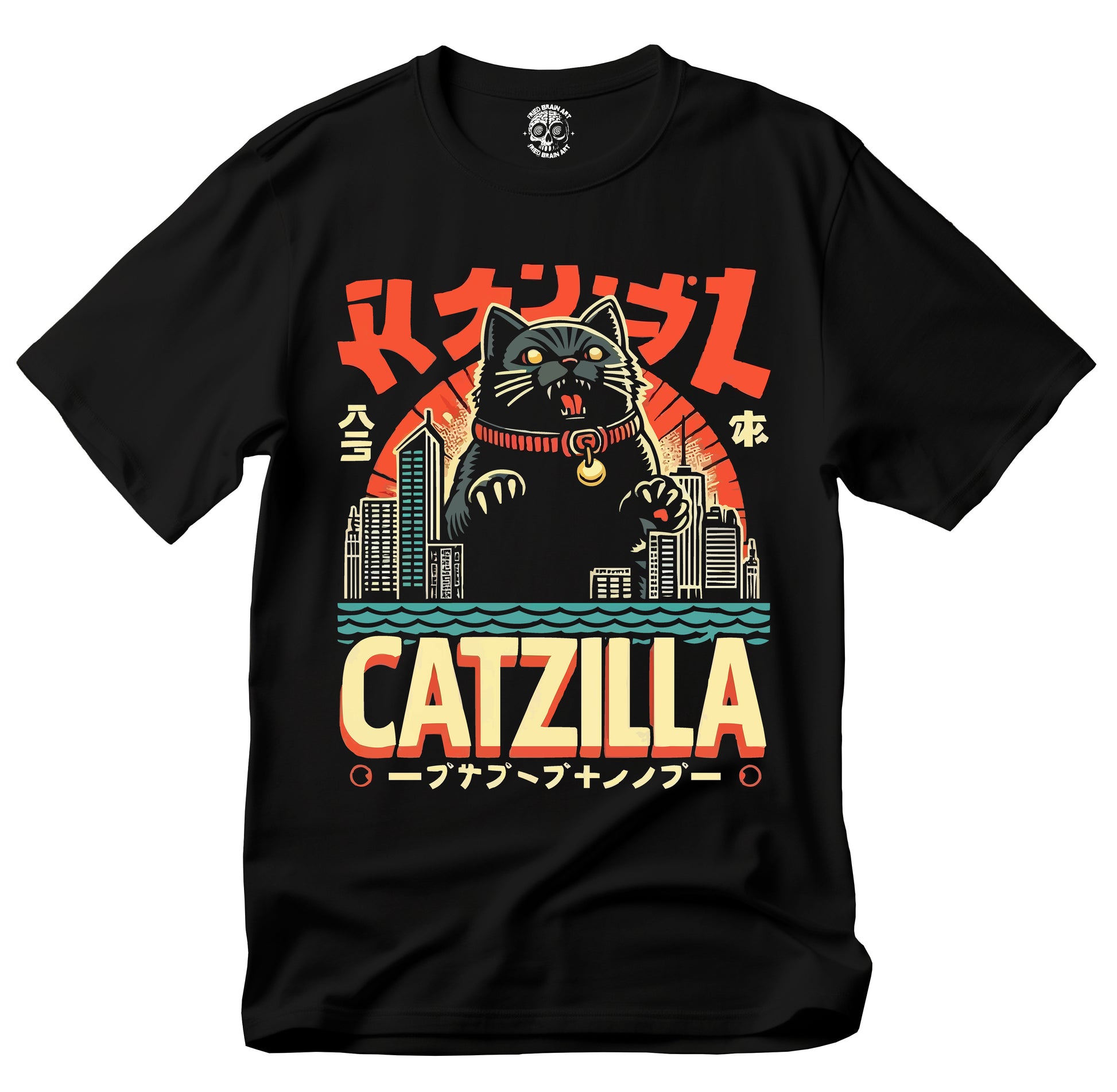 Catzilla Graphic Tee, Fun Cat T-Shirt, Unisex Softstyle Shirt, Gift for Cat Lovers, Cute Animal Apparel, Unique Graphic Tee