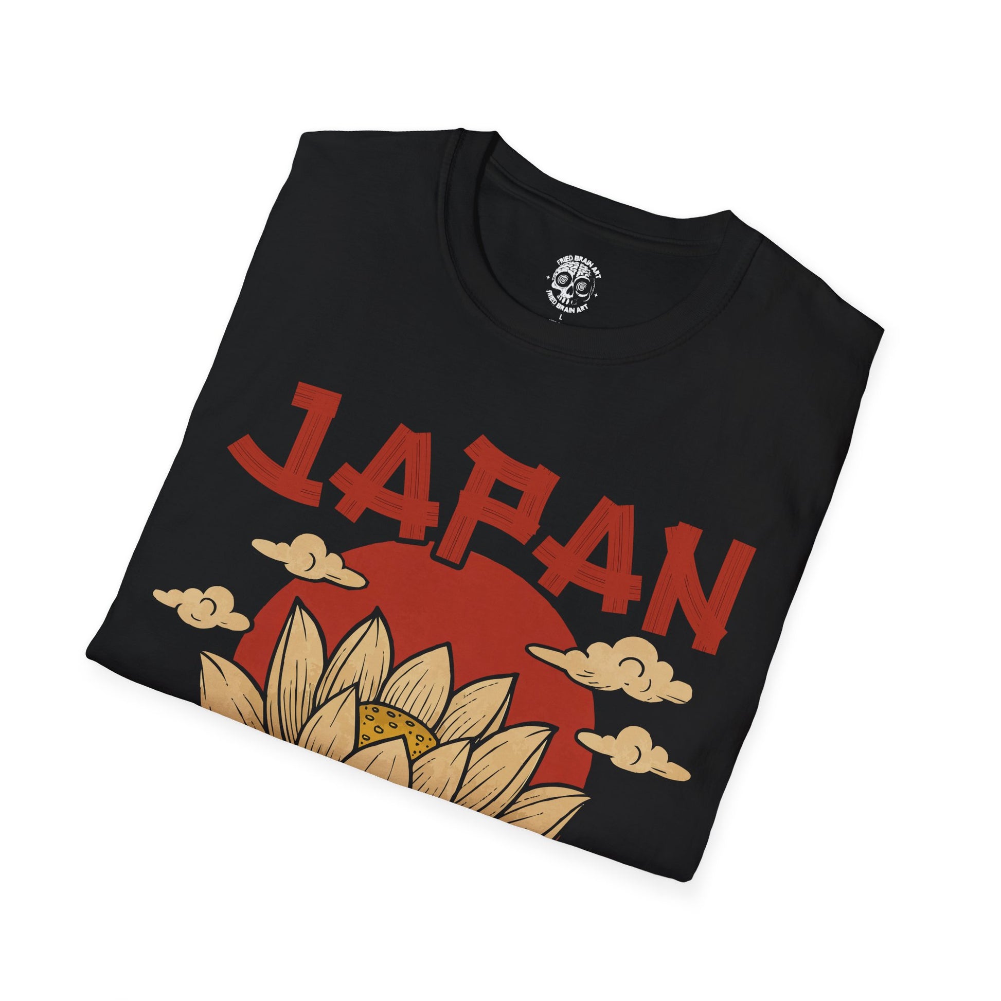 Lotto flower t-shirt, Japan t-shirt, Japanese flower t-shirt, flower and clouds t-shirt, flower t-shirt.