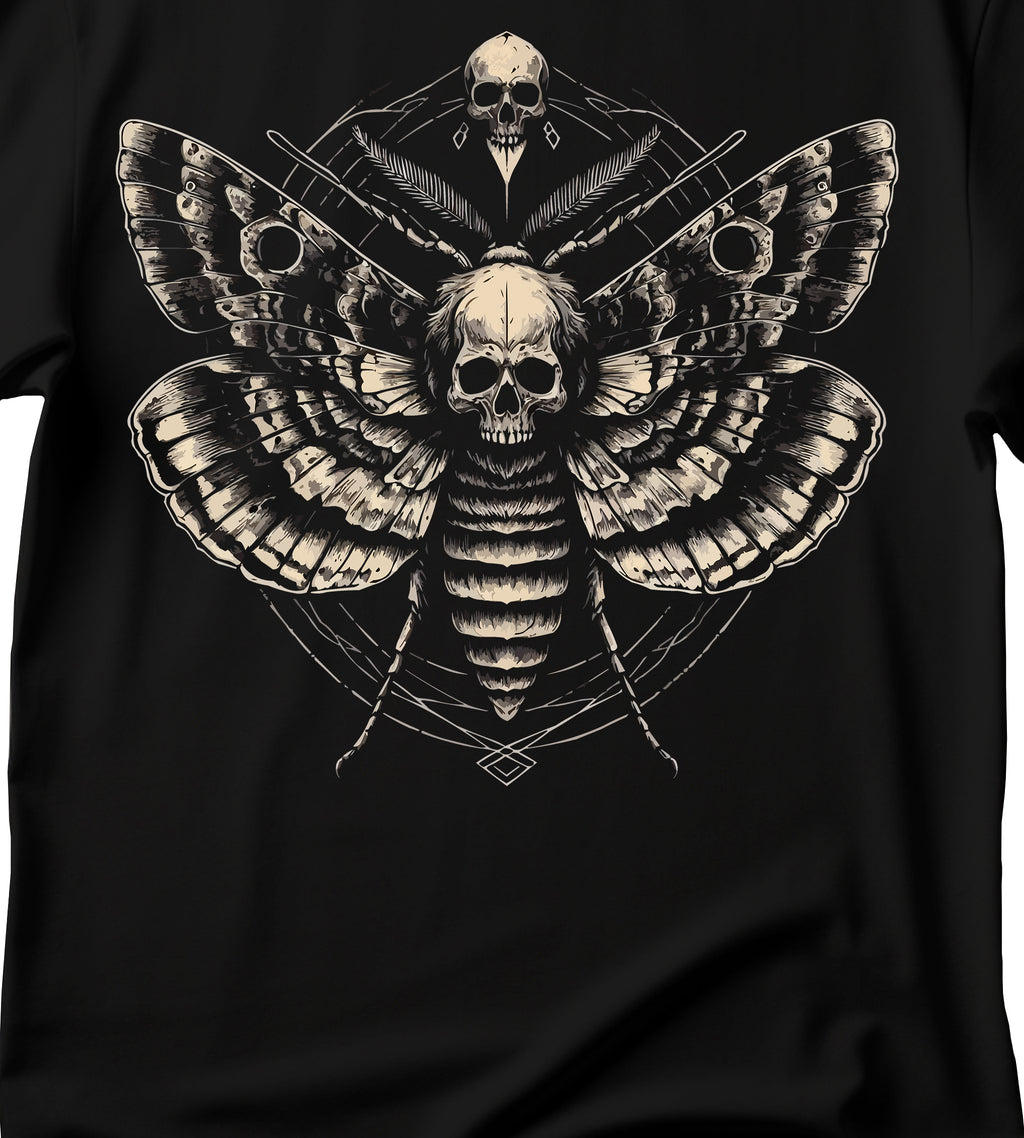 Gothic Skull Moth Unisex T-Shirt, Alternative Fashion Tee, Edgy Streetwear, Gift for Halloween, Casual Wear