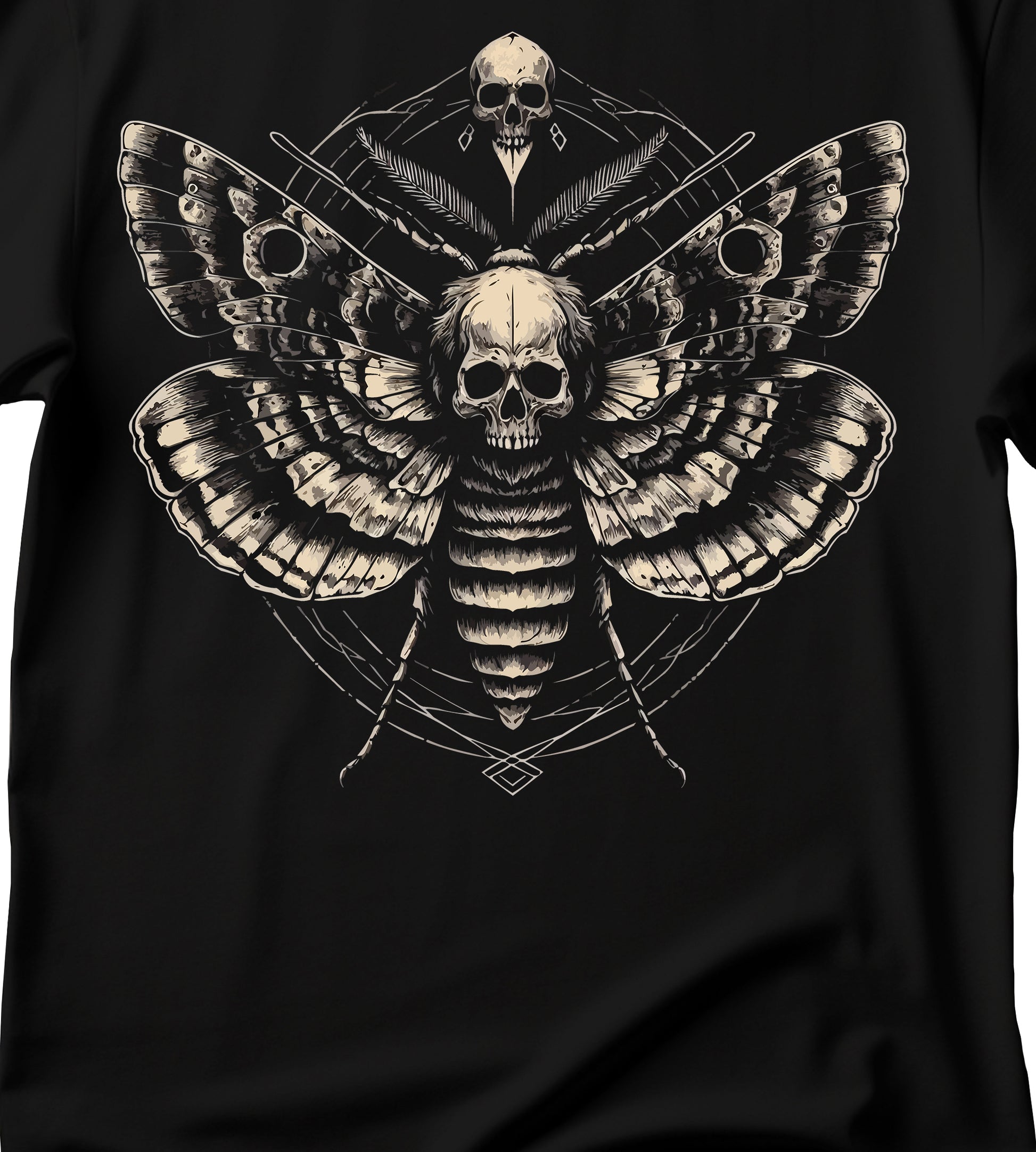 Gothic Skull Moth Unisex T-Shirt, Alternative Fashion Tee, Edgy Streetwear, Gift for Halloween, Casual Wear