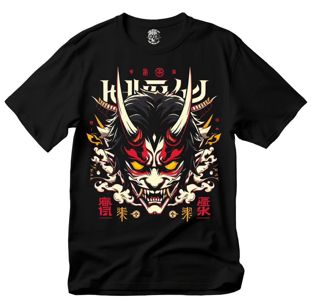 Japanese Demon Graphic T-Shirt, Japanese Demon Mask T-shirt,  Anime Fashion