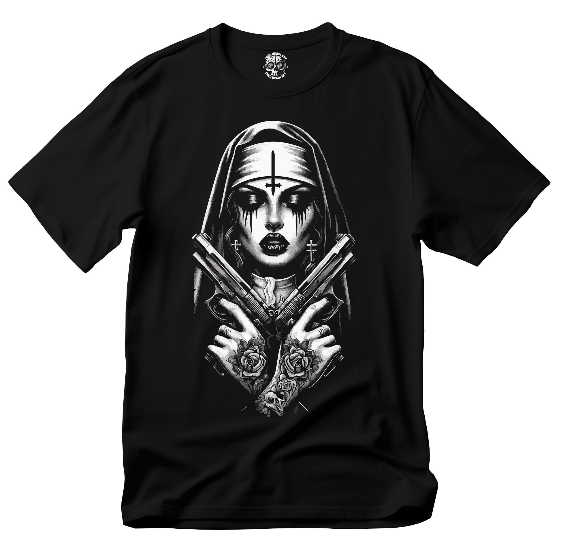 Gothic Nun  T-Shirt, Unisex Tee, Edgy Apparel, Unholy Nun T- Shirt, Funny Horror Choked Up Unholy Nun Satan Baphomet Gothic T-Shirt, Nun Shirt, Unholy Shirt, Halloween Shirt, Dark nun