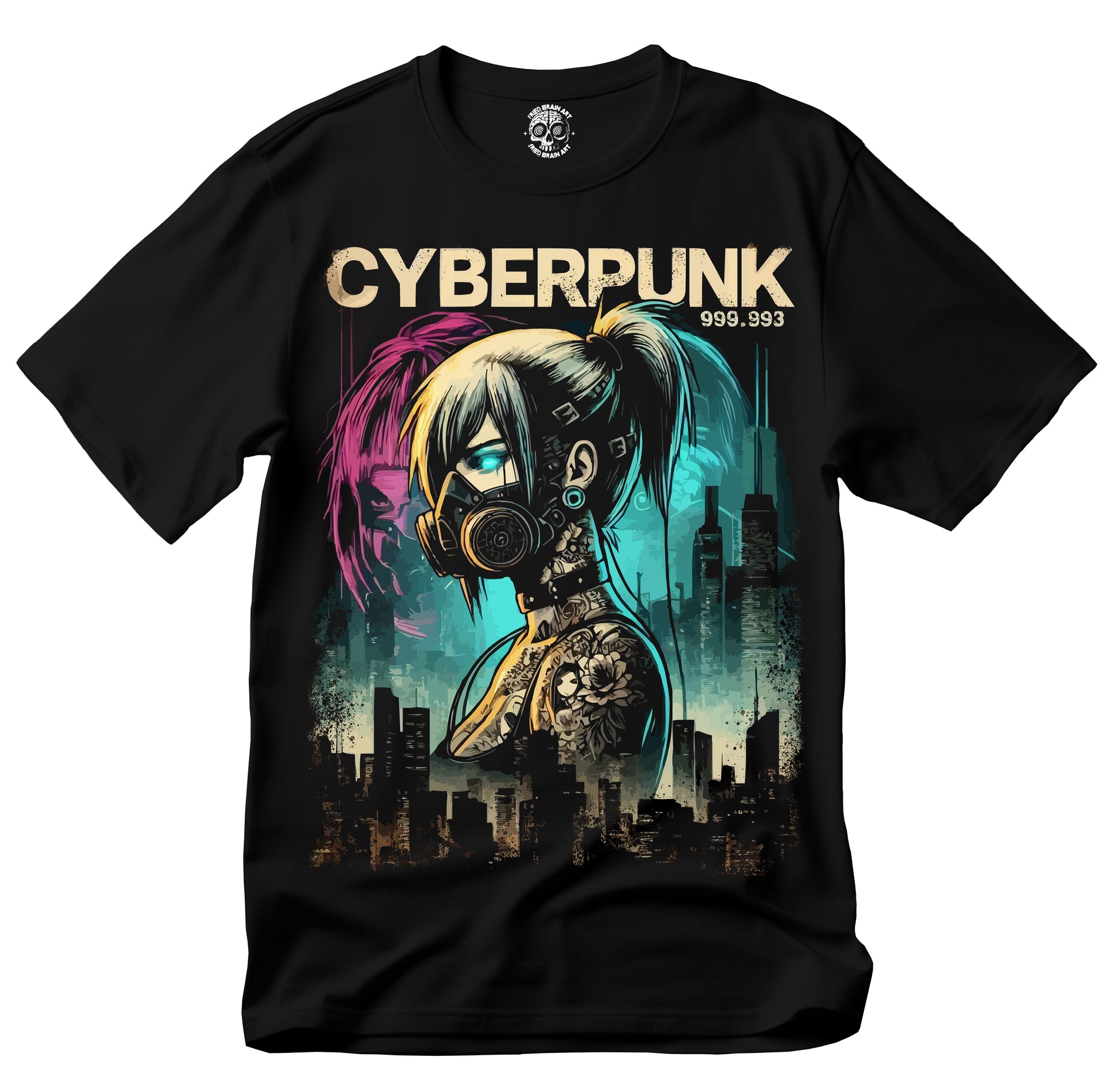 Cyberpunk Anime Girl T-Shirt, Cyberpunk T-Shirt, Futuristic Cyberpunk Anime T-Shirt, Futuristic Cute Robot Girl T-Shirt