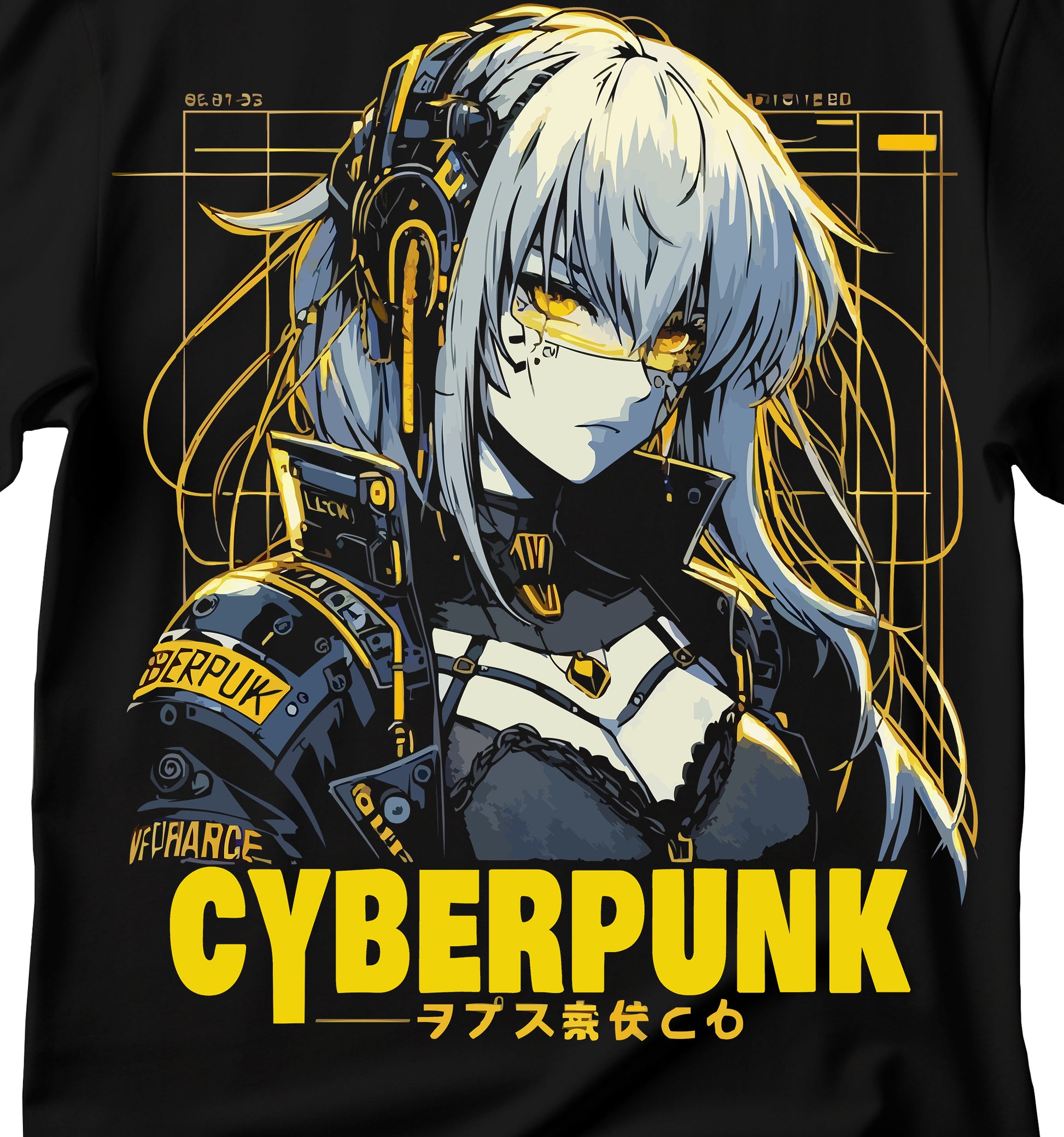 Cyberpunk Anime Girl T-Shirt, Cyberpunk T-Shirt, Futuristic Cyberpunk Anime T-Shirt, Futuristic Cute Robot Girl T-Shirt