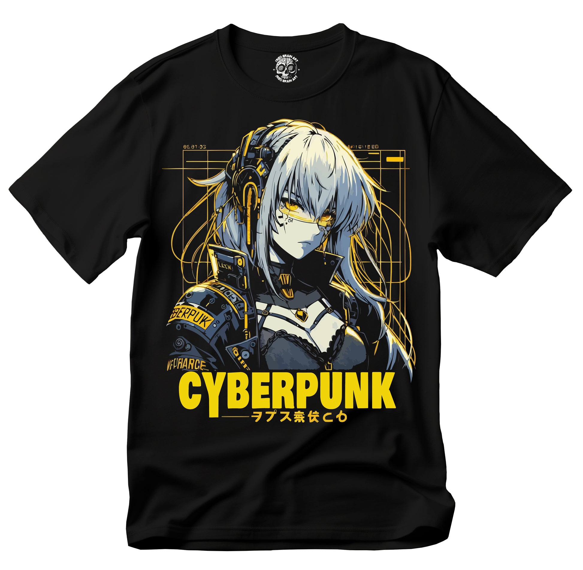 Cyberpunk Anime Girl T-Shirt, Cyberpunk T-Shirt, Futuristic Cyberpunk Anime T-Shirt, Futuristic Cute Robot Girl T-Shirt