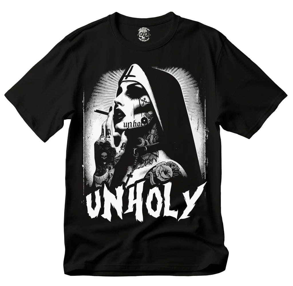 Unholy Nun T- Shirt, Funny Horror Choked Up Unholy Nun Satan Baphomet Gothic T-Shirt, Nun Shirt, Unholy Shirt, Halloween Shirt, Dark nun