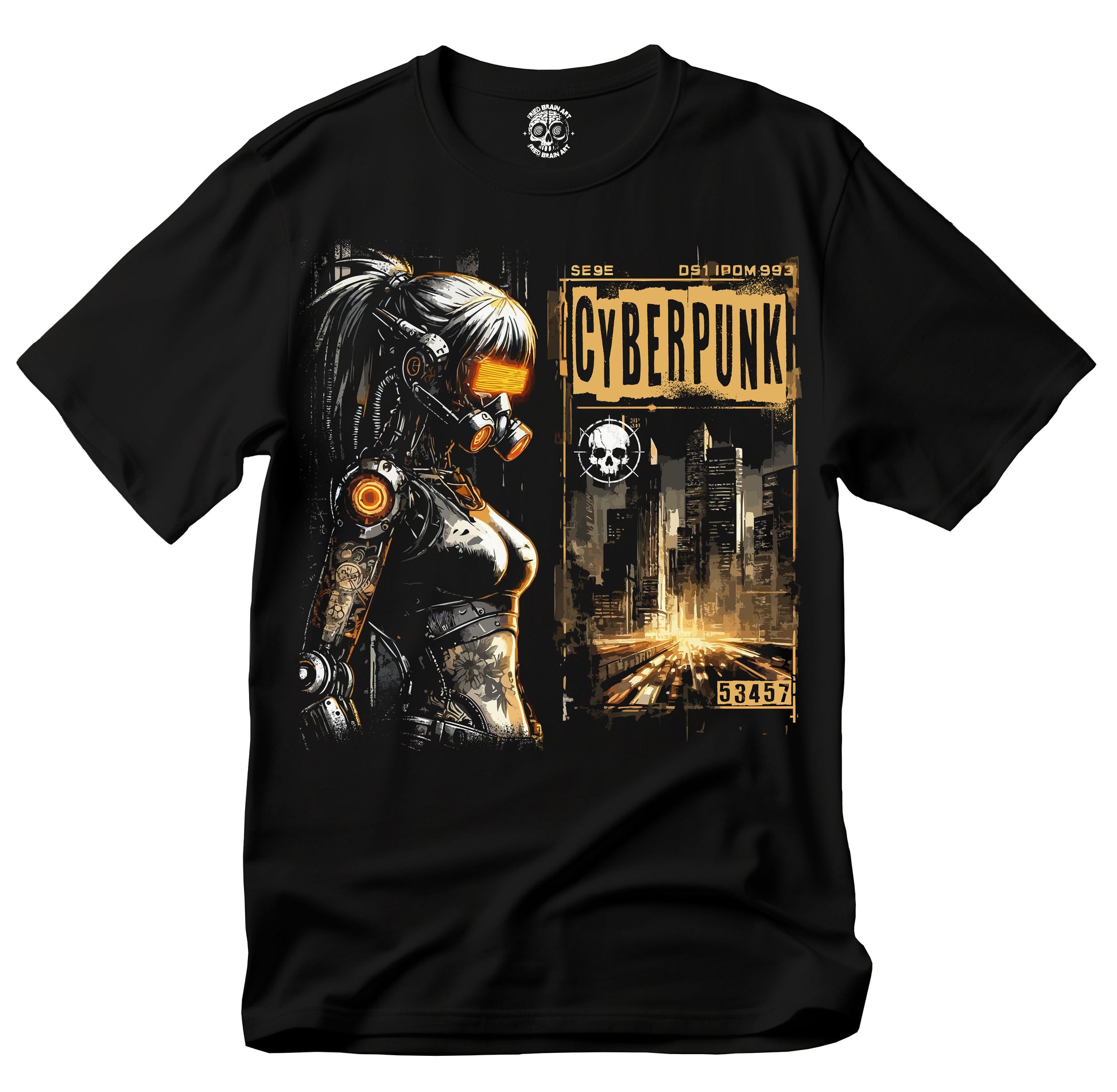 Cyberpunk Anime Girl T-Shirt, Cyberpunk T-Shirt, Futuristic Cyberpunk Anime T-Shirt, Futuristic Cute Robot Girl T-Shirt
