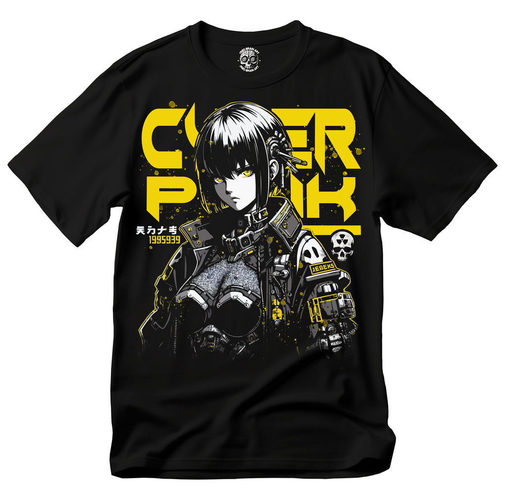 Cyberpunk Anime Girl T-Shirt, Cyberpunk T-Shirt, Futuristic Cyberpunk Anime T-Shirt, Futuristic Cute Robot Girl T-Shirt