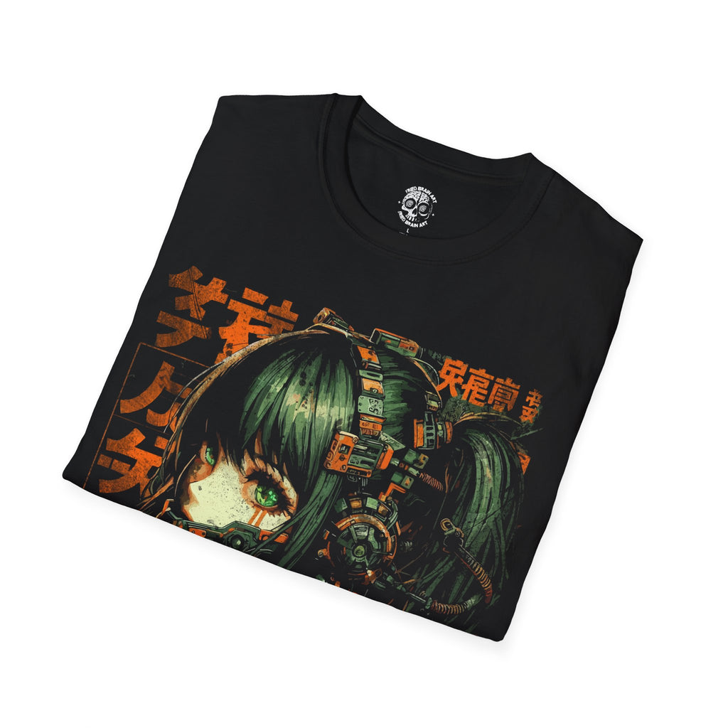Cyberpunk Girl Graphic Tee, Cyberpunk Anime Girl T-Shirt, Cyberpunk T-Shirt, Futuristic Cyberpunk Anime T-Shirt, Futuristic Cute Robot Girl T-Shirt