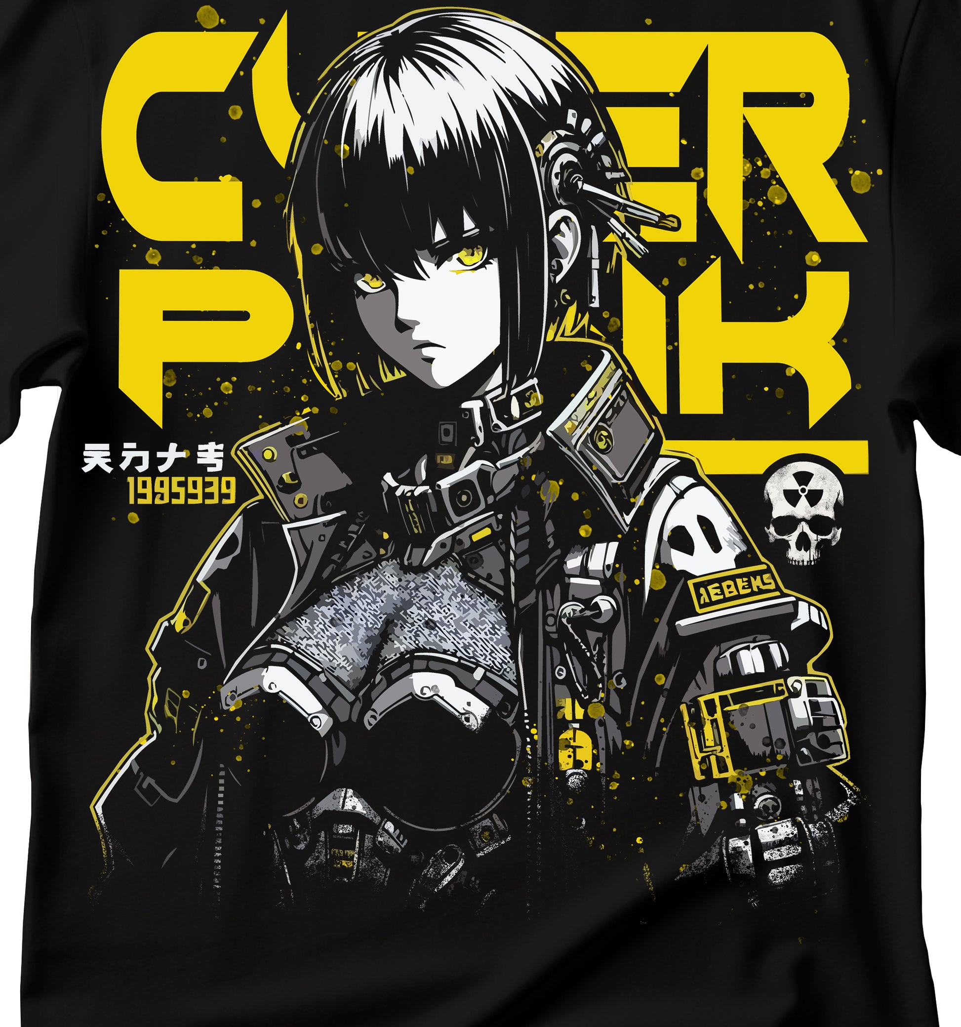 Cyberpunk Anime Girl T-Shirt, Cyberpunk T-Shirt, Futuristic Cyberpunk Anime T-Shirt, Futuristic Cute Robot Girl T-Shirt