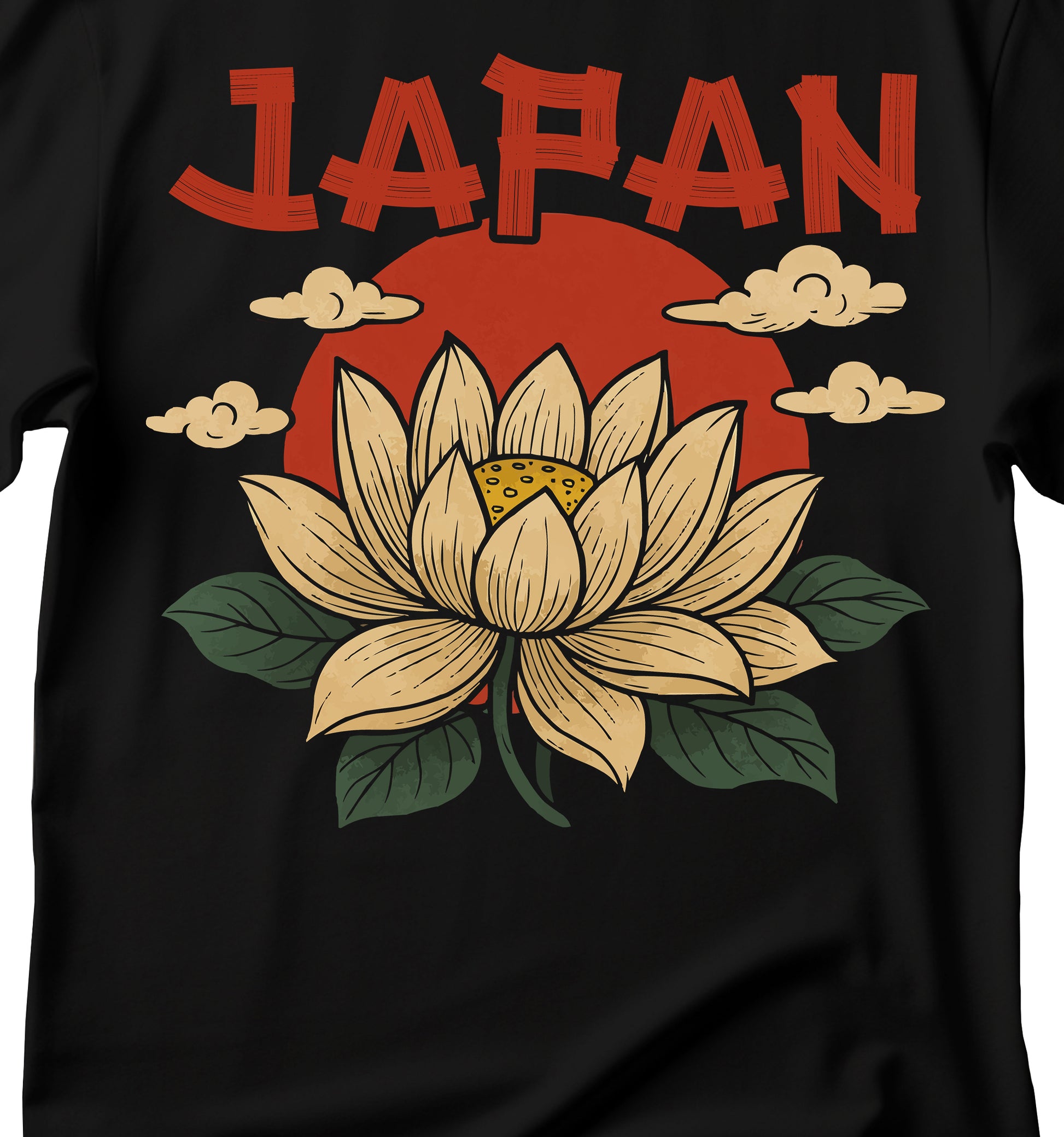 Lotto flower t-shirt, Japan t-shirt, Japanese flower t-shirt, flower and clouds t-shirt, flower t-shirt.