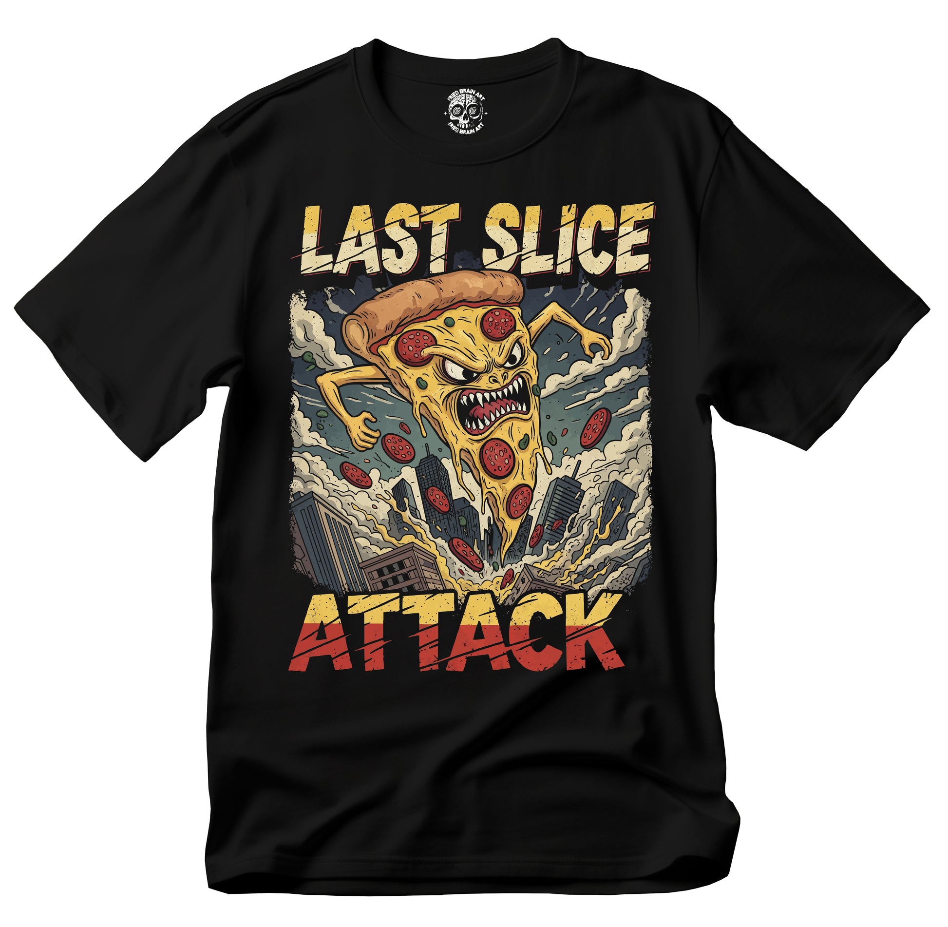 Epic Last Slice Attack T-Shirt | Pizza Lover Gift | Unisex Graphic Tee | Funny Foodie Wear | Casual Streetwear