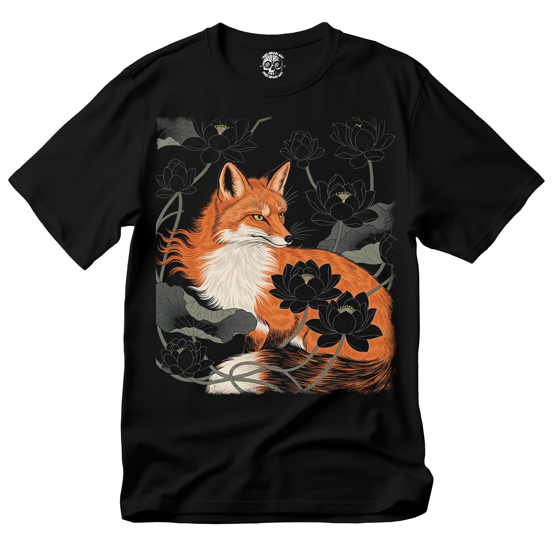 Kitsune Fox Spirit , Japanese Fox Painting , Otaku Graphic Tee, Spirit Fox Shirt, Manga Shirt, Mythical Tee, Japanese Folklore Shirt