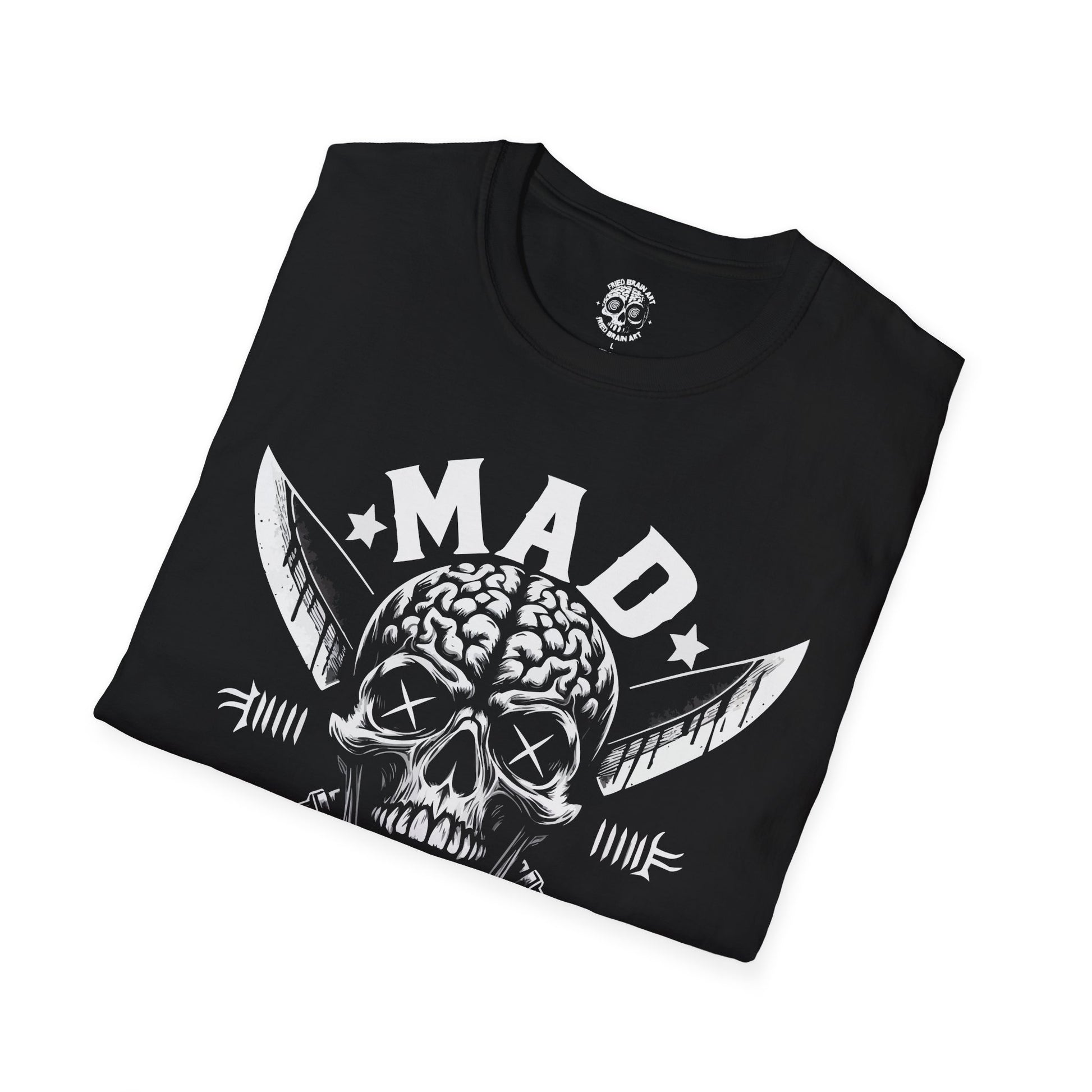 Mad Brains Graphic T-Shirt | Cool Halloween Tee, Unisex Top for Horror Lovers, Casual Wear, Gift for Any Occasion