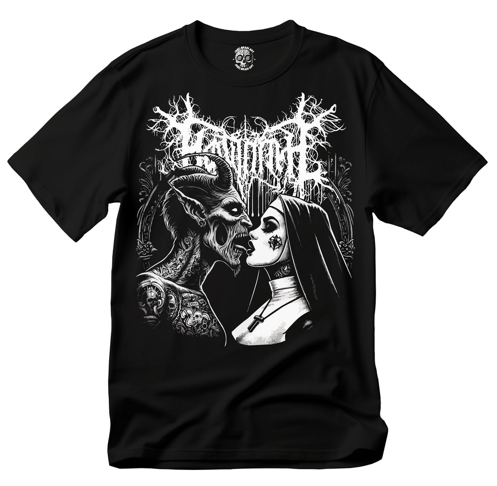 Unholy Nun T- Shirt, Funny Horror Choked Up Unholy Nun Satan Baphomet Gothic T-Shirt, Nun Shirt, Unholy Shirt, Halloween Shirt, Dark nun