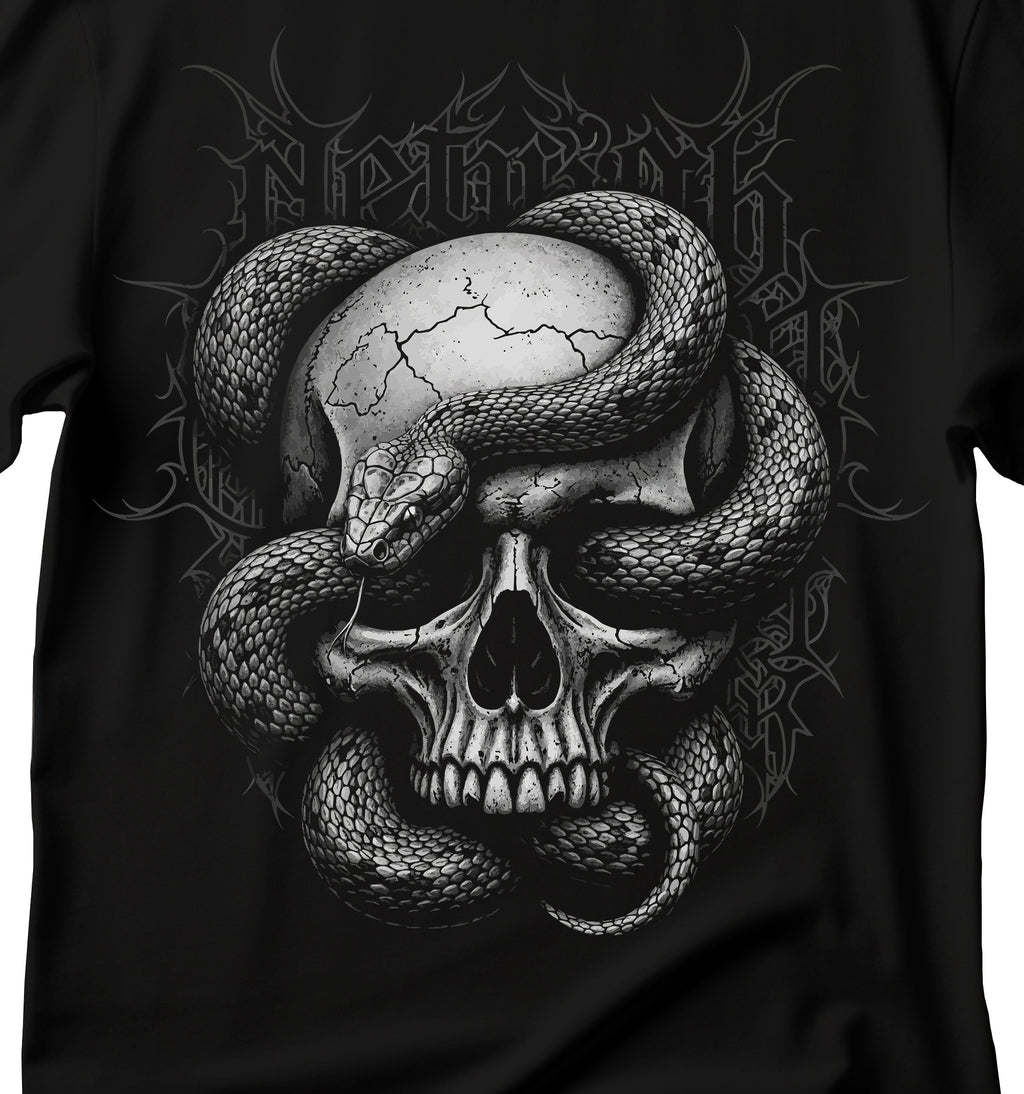Snake t-shirt with skull with dark art aesthetic T-shirt, Mystical Witchy T-shirt, Snake Shirt, Skull Shirt, Medusa Vibes , Whimsical Goth