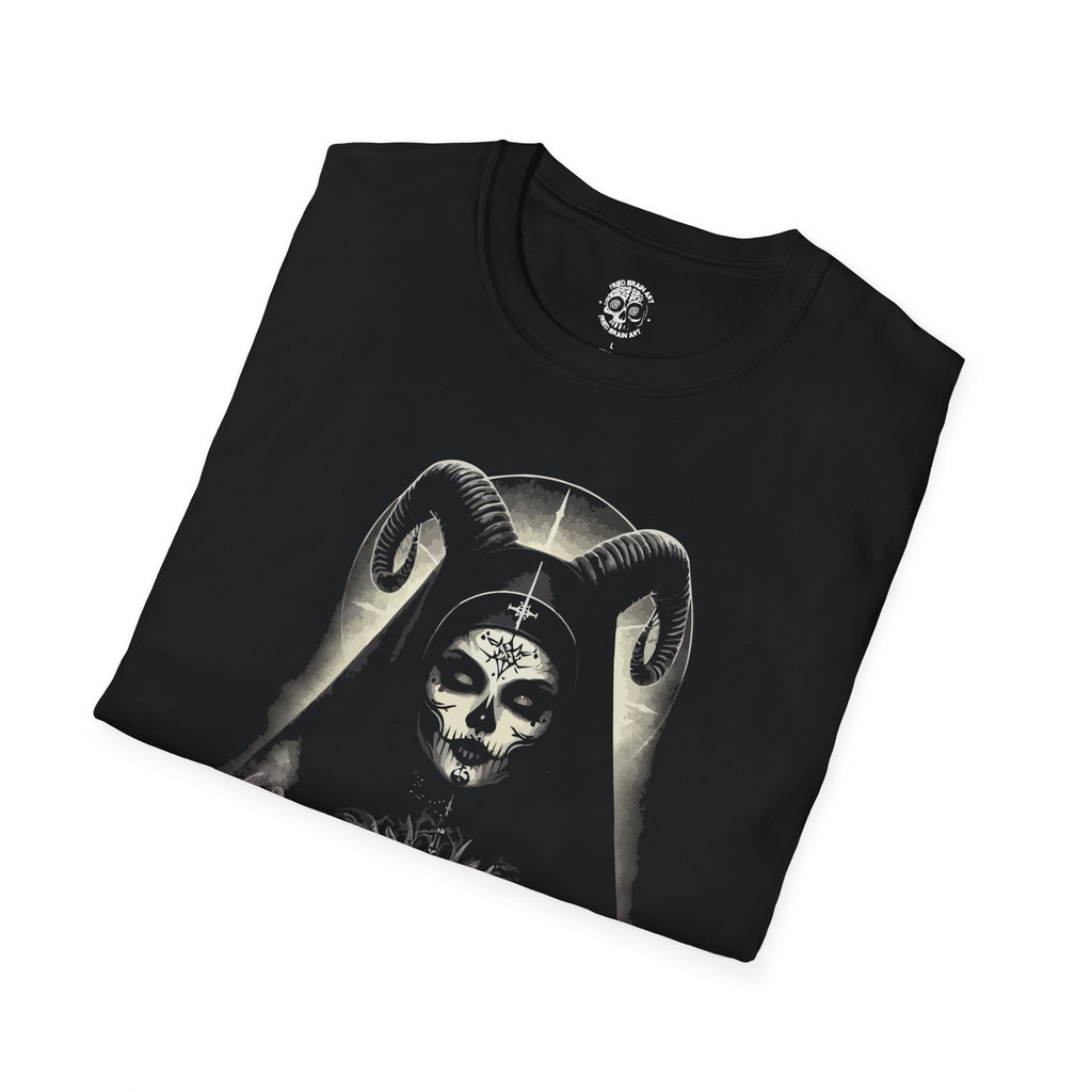 Unholy Nun T- Shirt, Funny Horror Choked Up Unholy Nun Satan Baphomet Gothic T-Shirt, Nun Shirt, Unholy Shirt, Halloween Shirt, Dark nun