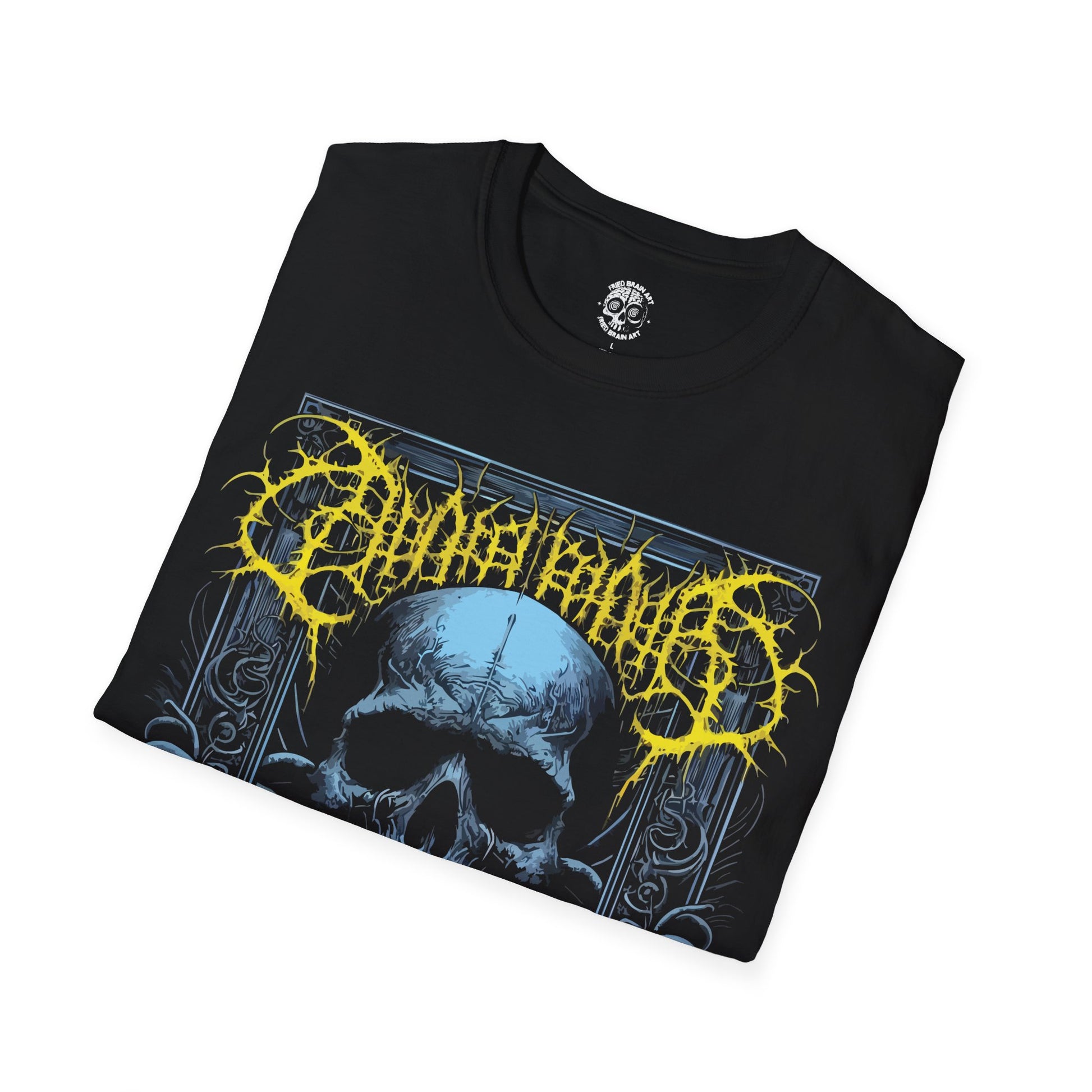 Dark Skull & Tentacles Design, Gothic T-Shirt, Dark Skull T-Shirt in Blue Tones, Gothic T-Shirt, Dark Art T-Shirt, Horror T-Shirt, Rock And Roll T-Shirt
