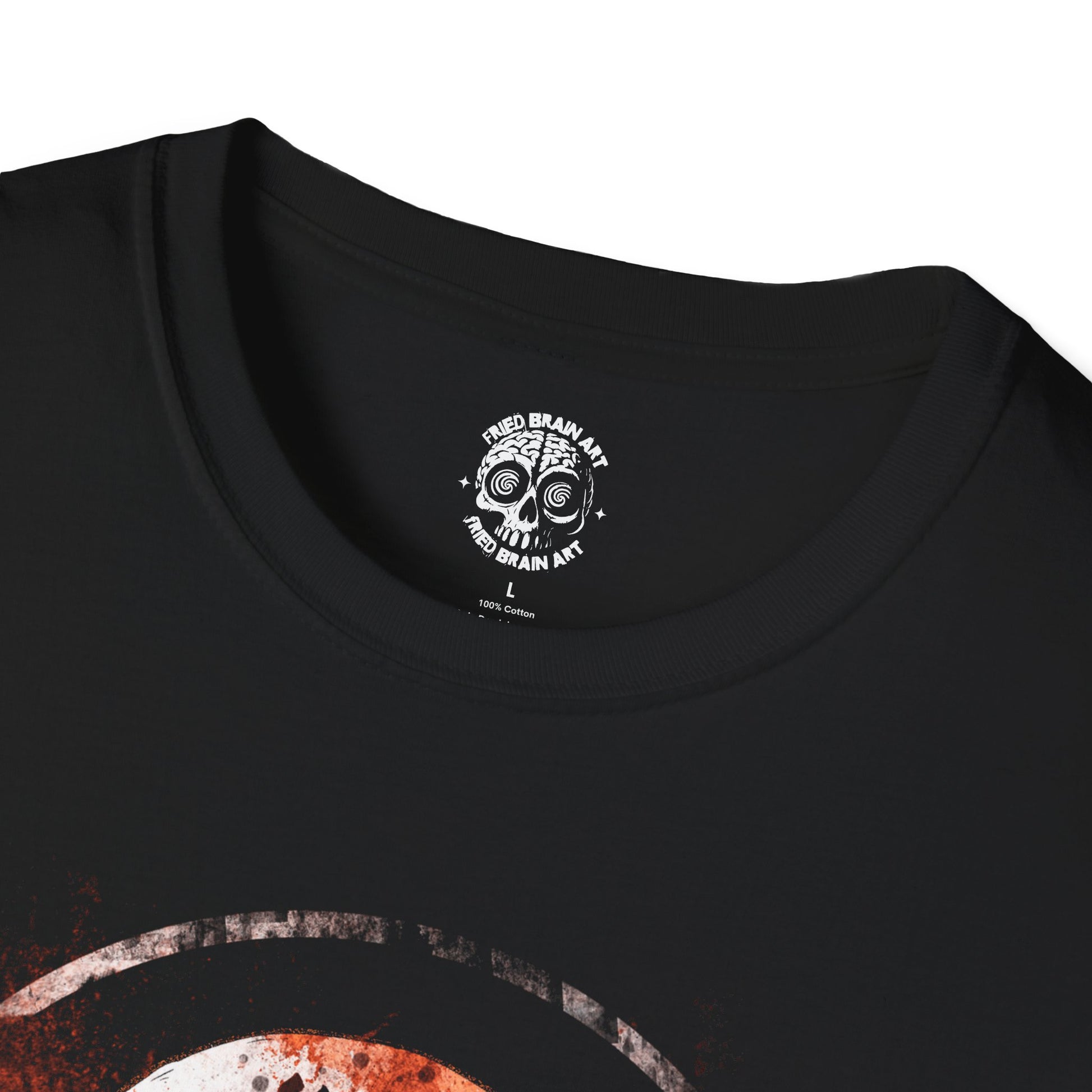 Edgy Skull Graphic Unisex Softstyle T-Shirt, Brutal Dark Calligraphy T-shirt With Skull, Dark Art T-shirt, Skull T-shirt, Rock and Roll T-shirt.
