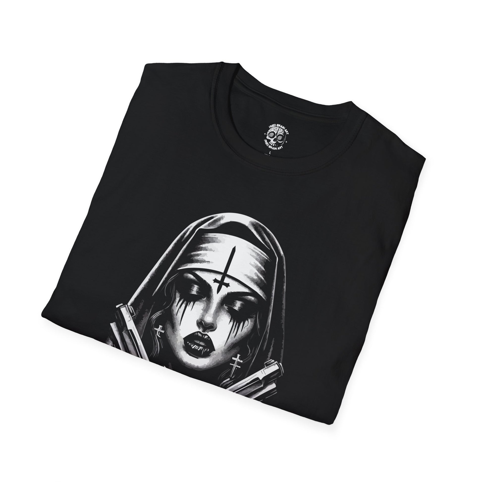 Gothic Nun  T-Shirt, Unisex Tee, Edgy Apparel, Unholy Nun T- Shirt, Funny Horror Choked Up Unholy Nun Satan Baphomet Gothic T-Shirt, Nun Shirt, Unholy Shirt, Halloween Shirt, Dark nun