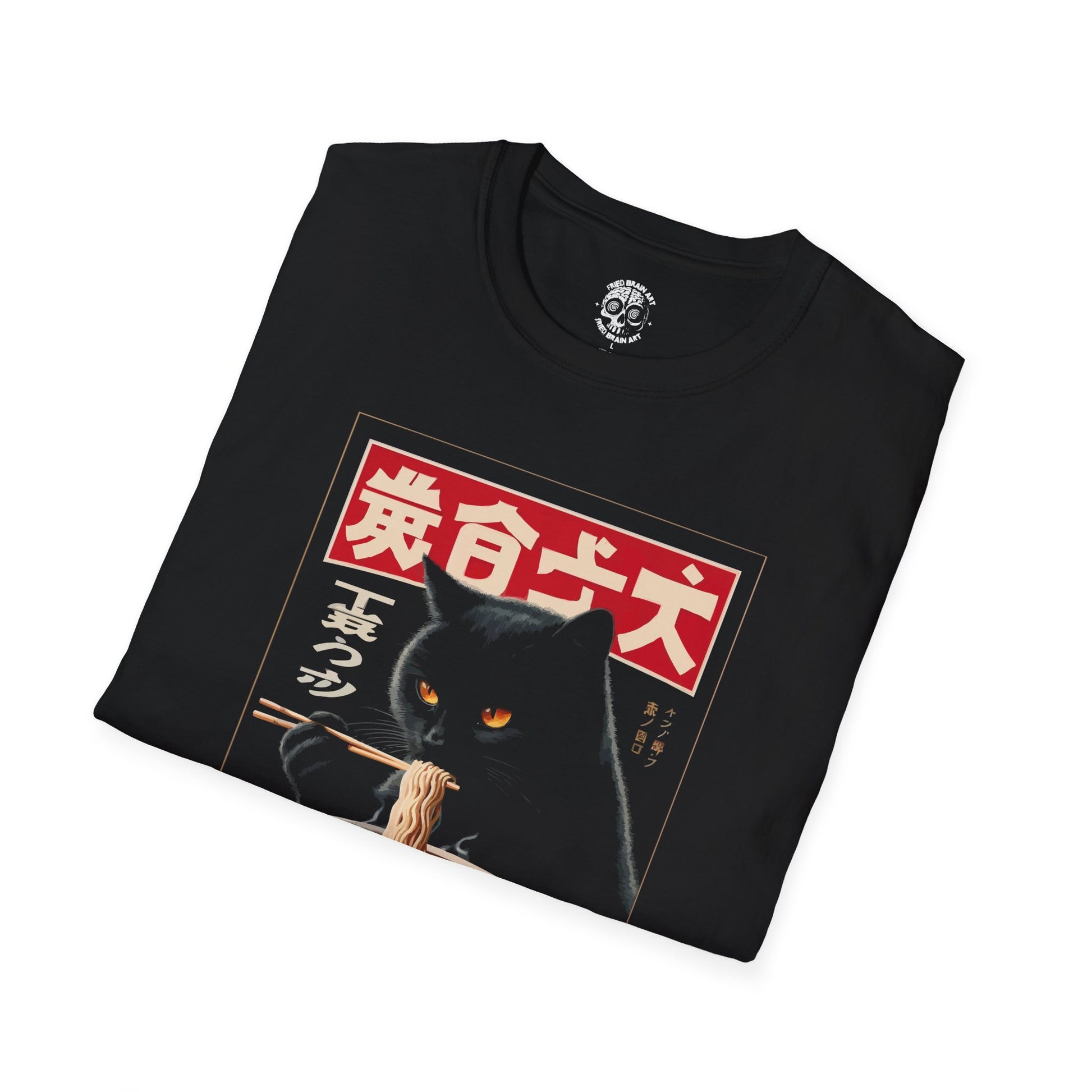 Ramen Cat-Inspired T-Shirt, Cat Lover Gift, Ramen Theme Tee, Unisex Softstyle Shirt, Cute Anime Tops, Casual Wear