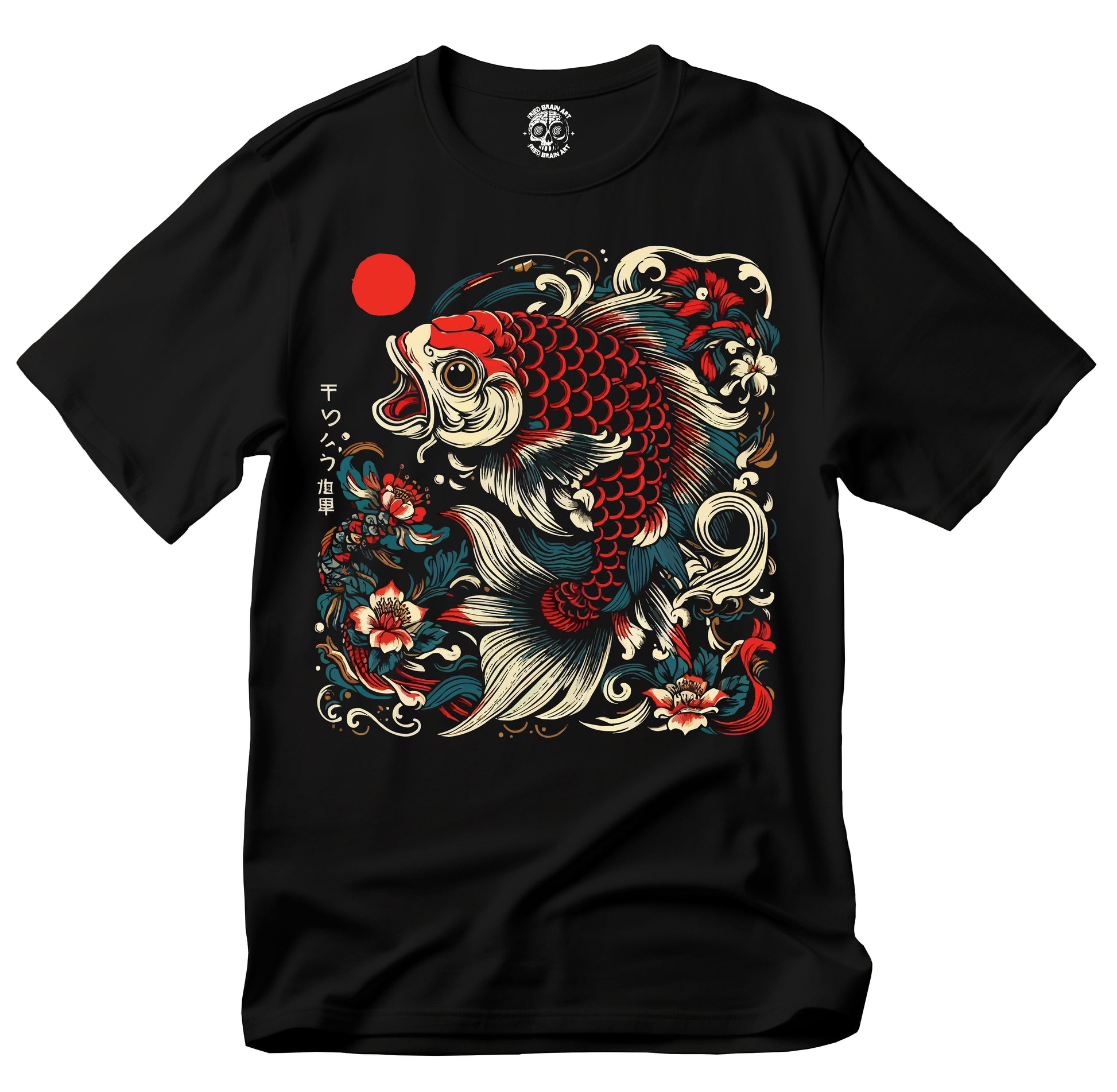 Vintage Japanese Koi Fish T-shirt Nautical Animal Asian Art Nouveau Japan T-shirt Urban Unisex Spring Shirt Tokyo Style
