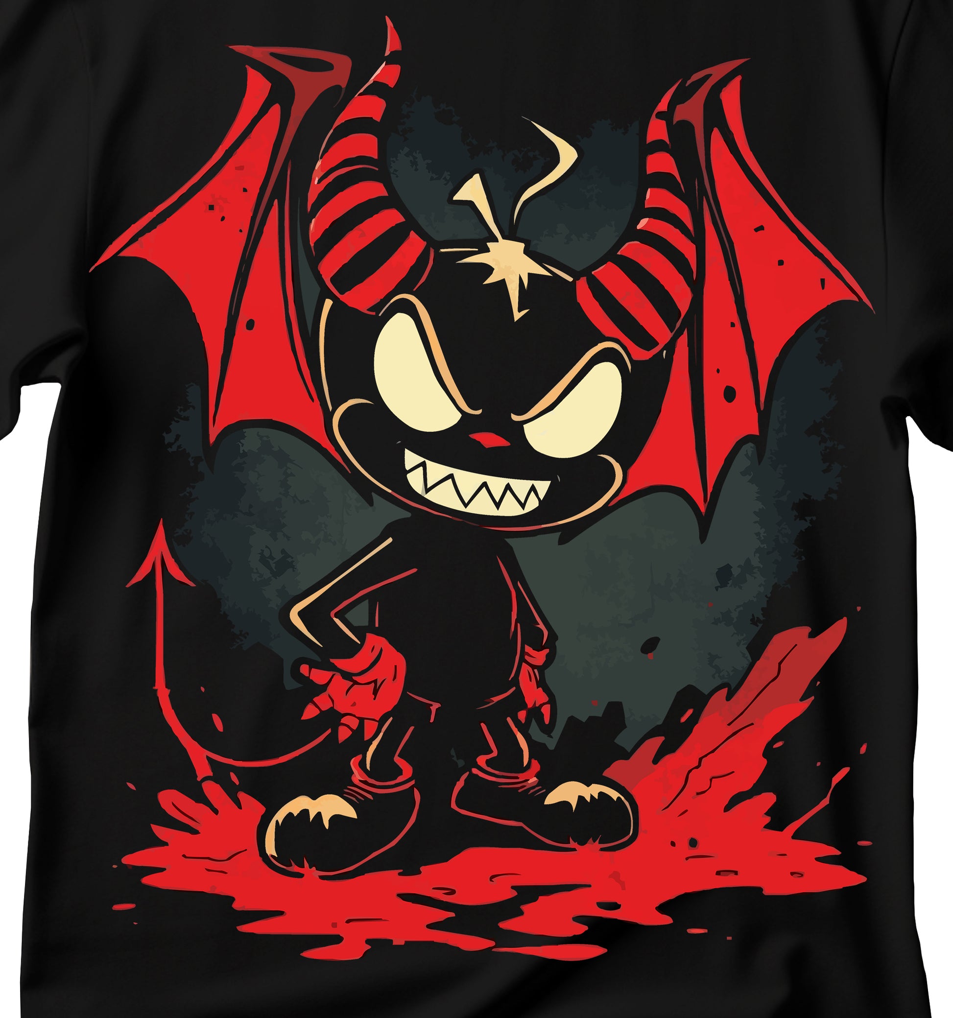 Devilish Charm Graphic T-Shirt | Halloween Costume Tee, Funny Demon T-Shirt, Cute Spooky Shirt, Funny Devil T-Shirt