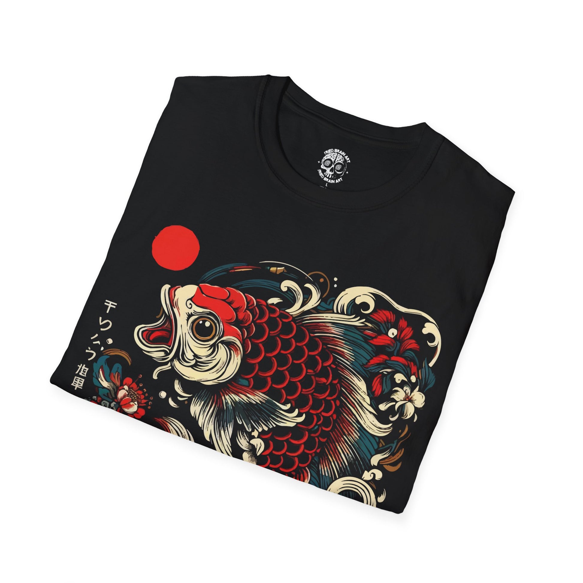 Vintage Japanese Koi Fish T-shirt Nautical Animal Asian Art Nouveau Japan T-shirt Urban Unisex Spring Shirt Tokyo Style