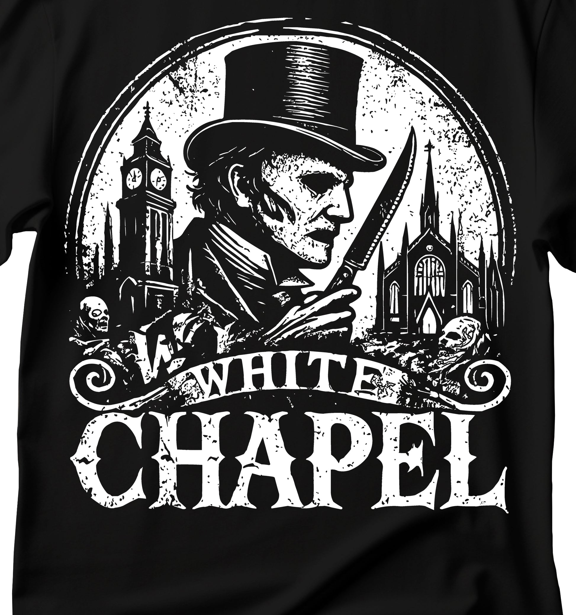 White Chapel Gothic T-Shirt, Jack the Ripper T-shirt, Whitechapel T-Shirt, Dark Art Gothic T-Shirt,