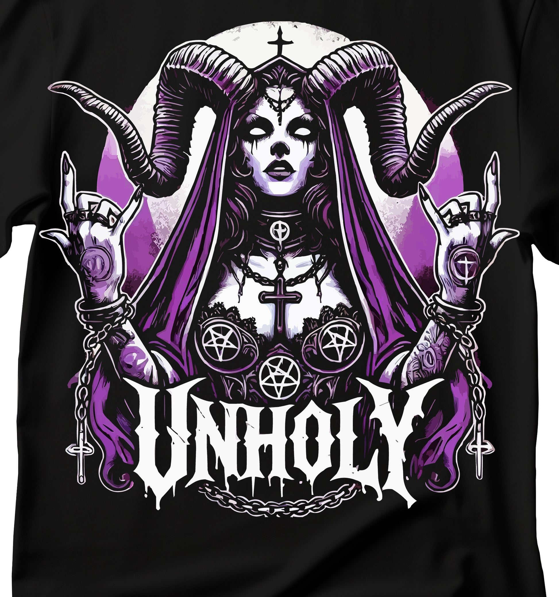 Unholy Nun T- Shirt, Funny Horror Choked Up Unholy Nun Satan Baphomet Gothic T-Shirt, Nun Shirt, Unholy Shirt, Halloween Shirt, Dark nun, Witchy T-Shirt