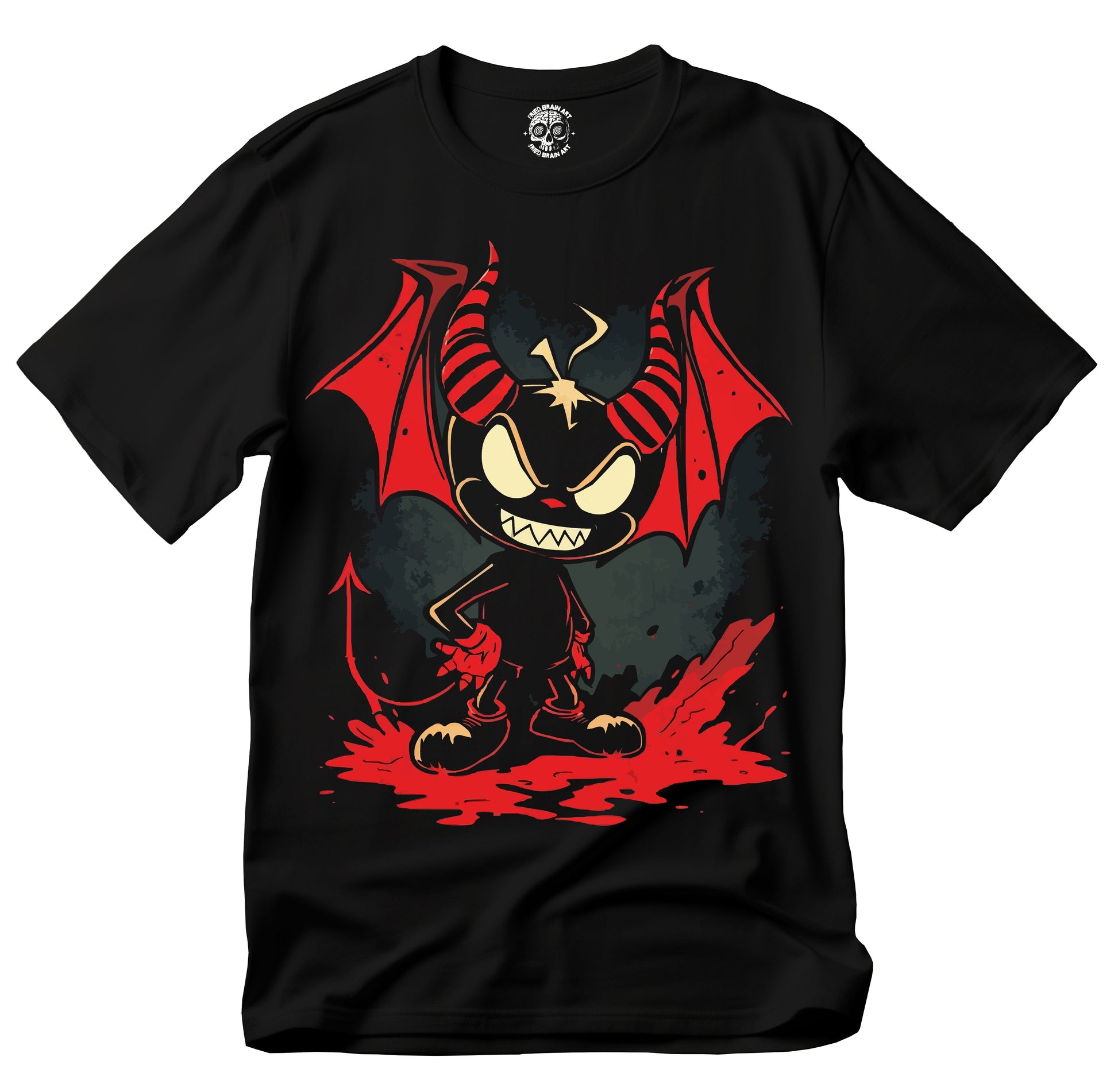 Devilish Charm Graphic T-Shirt | Halloween Costume Tee, Funny Demon T-Shirt, Cute Spooky Shirt, Funny Devil T-Shirt
