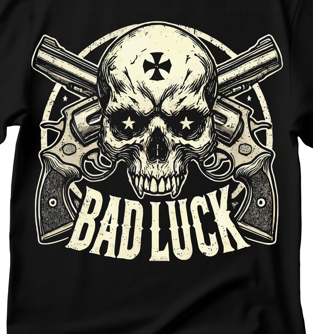 Skull Design T-Shirt | Bad Luck Shirt, Graphic Tee, Casual Wear, Gift for Him/Her, Perfect for Halloween or Rebel Vibes