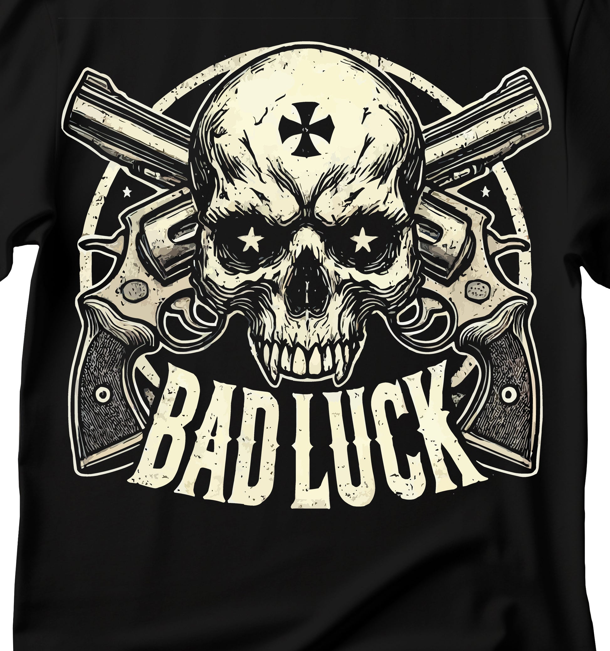 Skull Design T-Shirt | Bad Luck Shirt, Graphic Tee, Casual Wear, Gift for Him/Her, Perfect for Halloween or Rebel Vibes