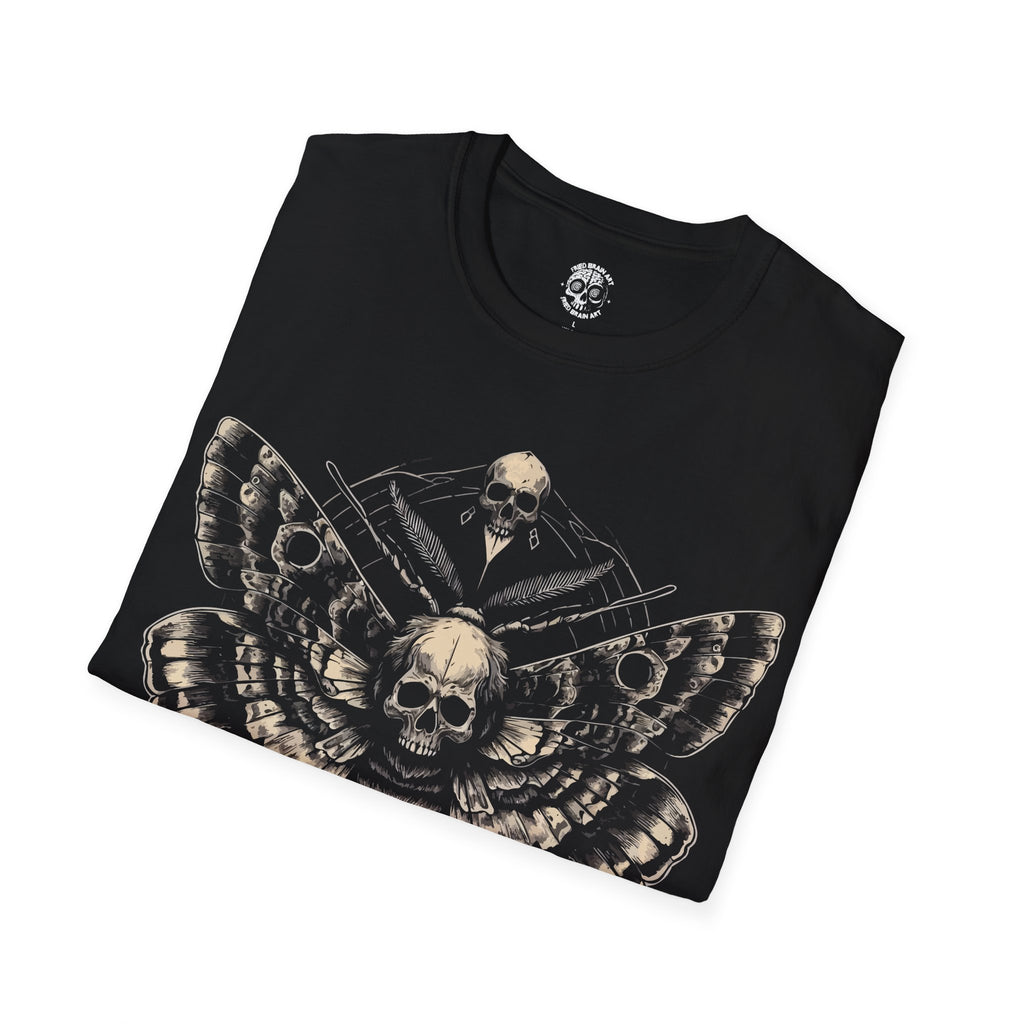 Gothic Skull Moth Unisex T-Shirt, Alternative Fashion Tee, Edgy Streetwear, Gift for Halloween, Casual Wear