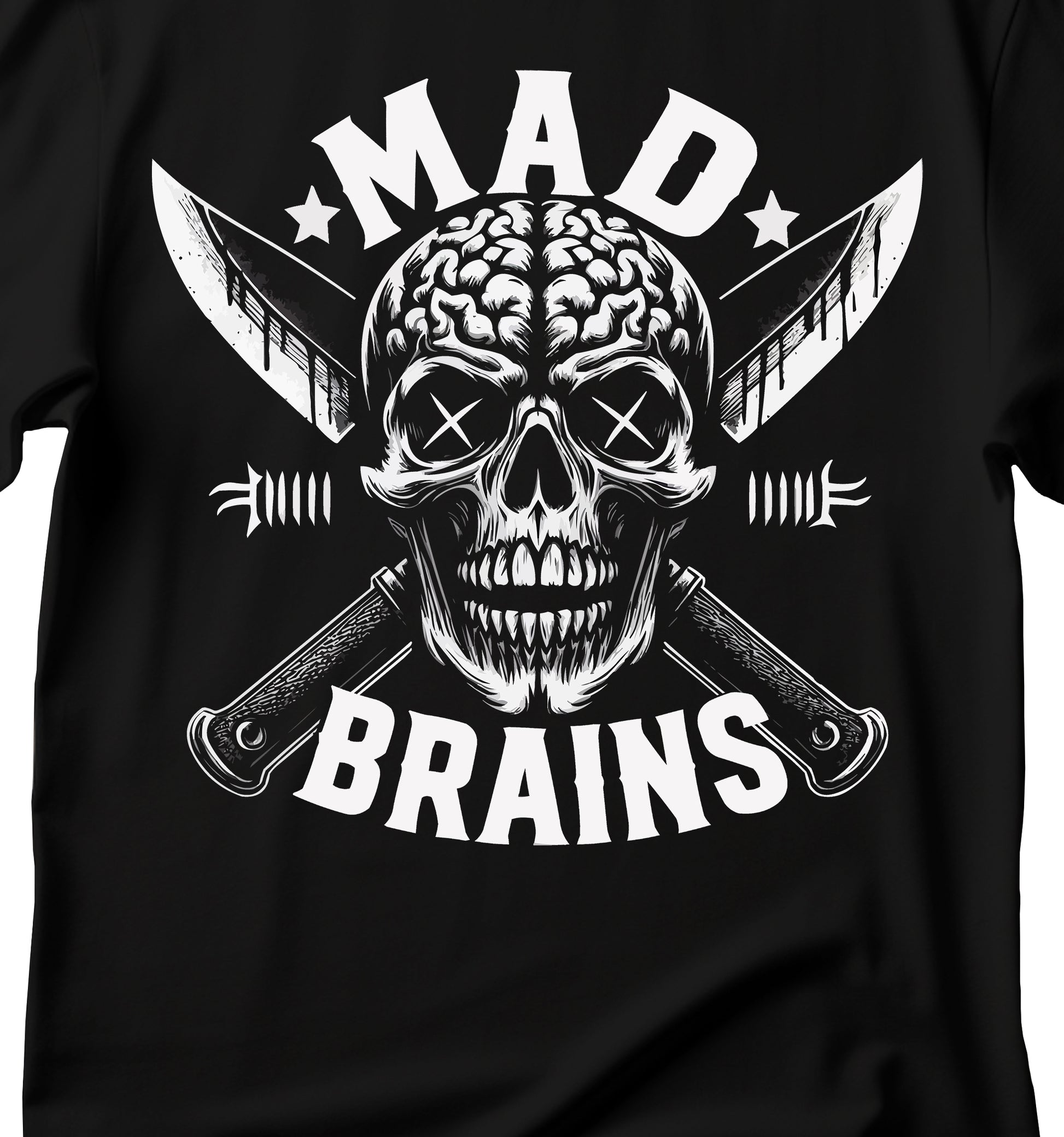 Mad Brains Graphic T-Shirt | Cool Halloween Tee, Unisex Top for Horror Lovers, Casual Wear, Gift for Any Occasion