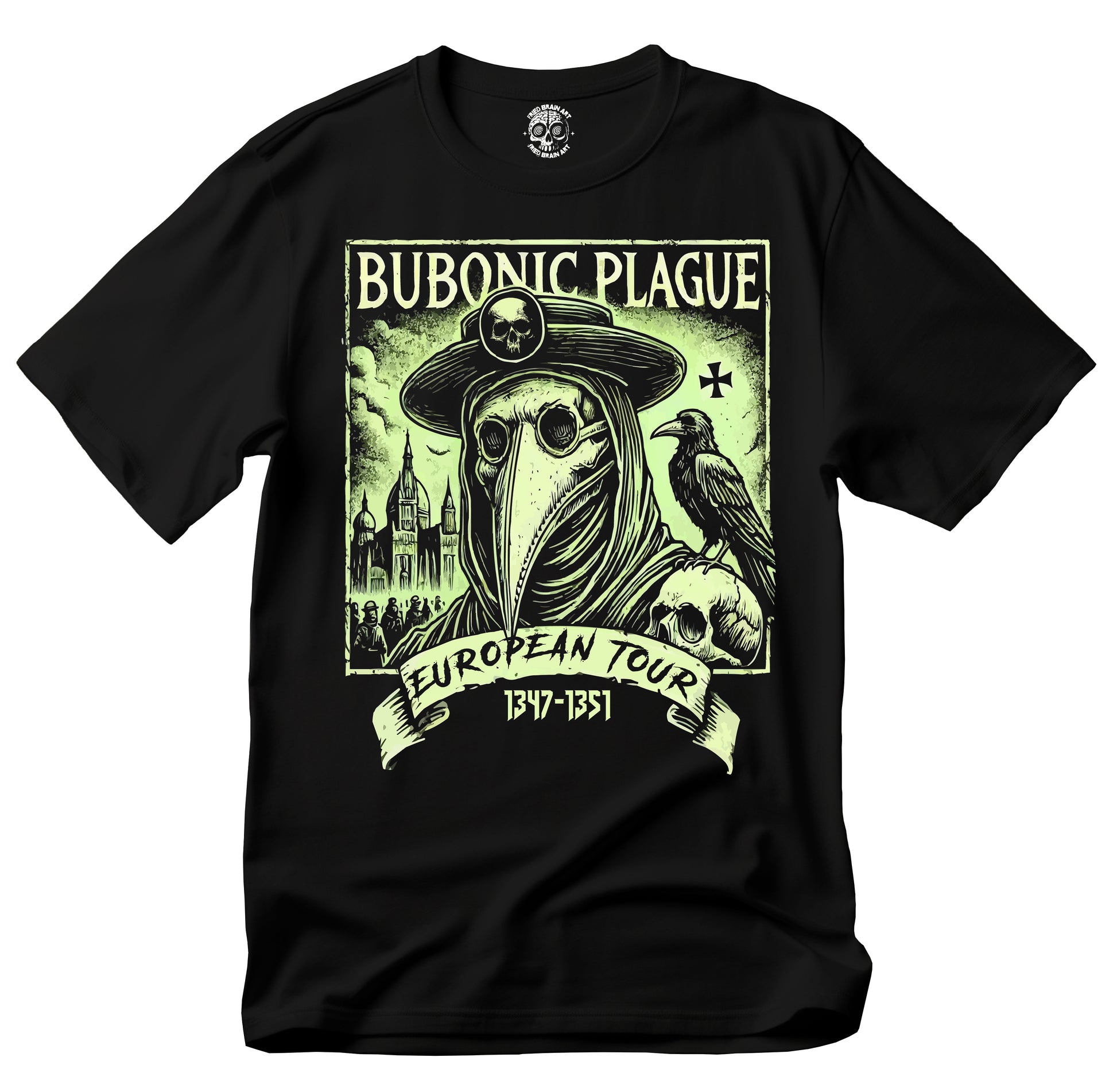 Bubonic Plague European Tour T-Shirt, Black Death T-Shirt | Plague Doctor Shirt | Gothic Grunge Clothing | Horror Goth Aesthetic | History Shirt | Dark Art Shirt