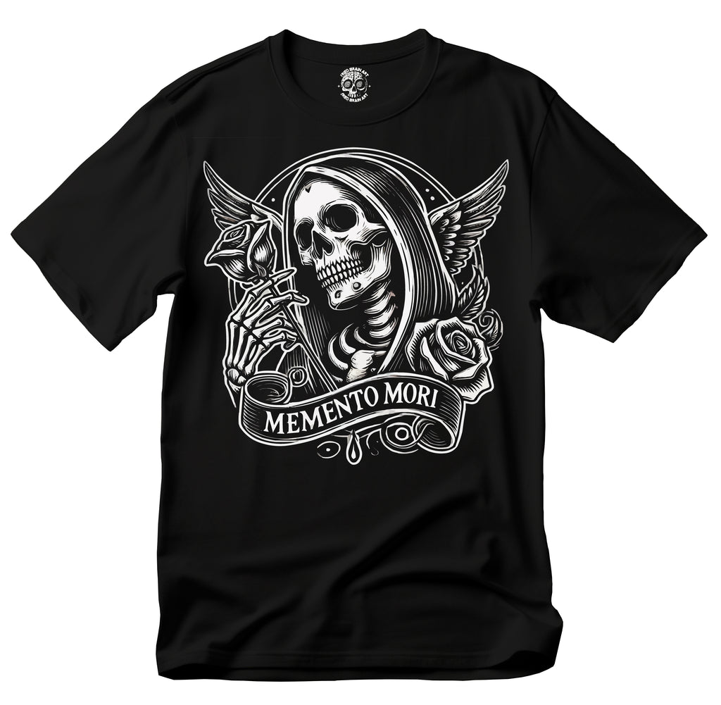 Memento Mori "Remember Your Death" In Latin | Catholic Gifts | Faith Based Apparel | Catholic Skull T Shirts |