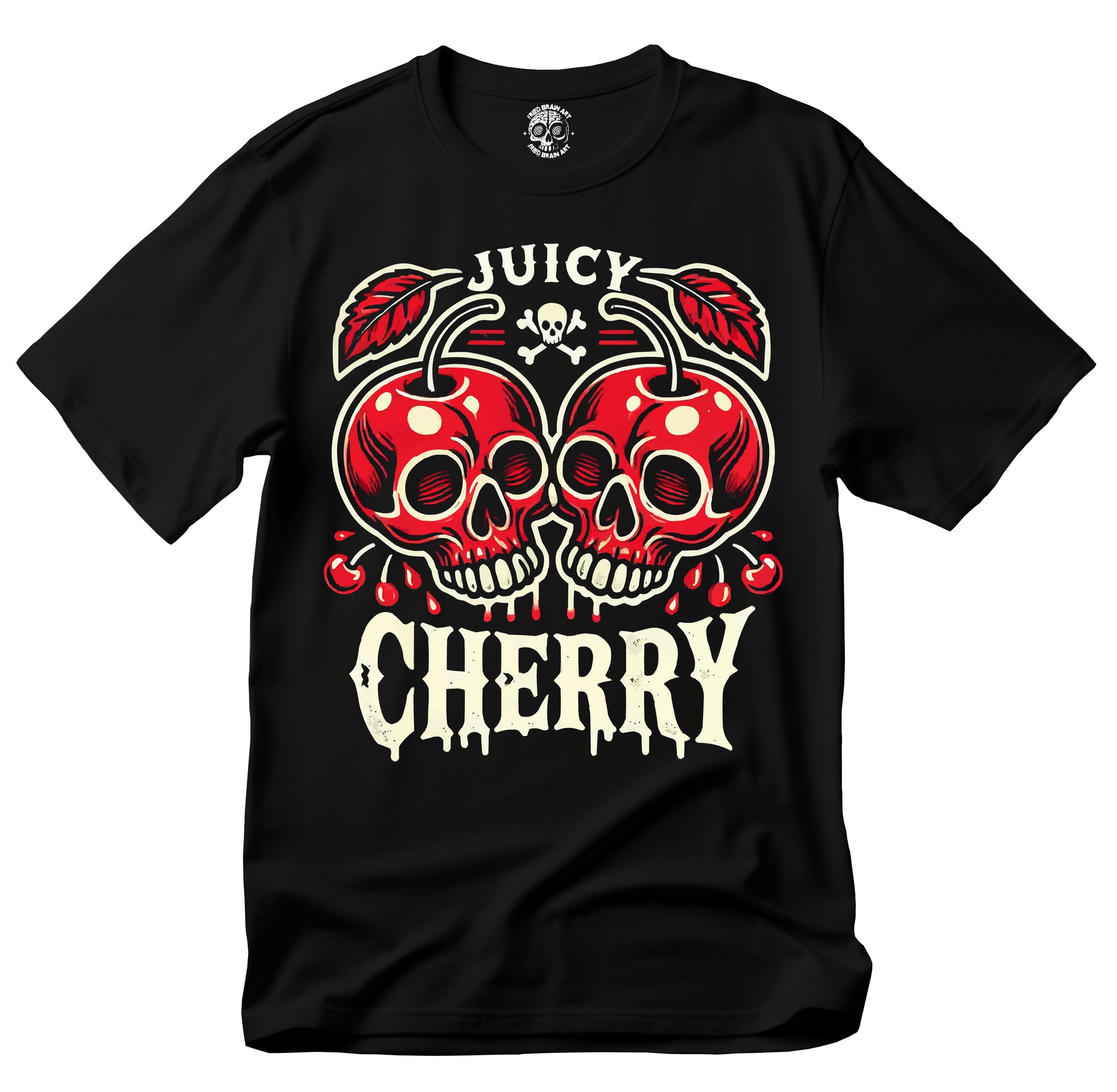 Juicy Cherry Skull T-Shirt, Juicy Cherry T-Shirt, Cute Cherry Shirt, Vintage Cherry Shirt, Retro Cherry Tshirt, Cute Fruit Shirt, Cherry Lover Shirt, Cute Summer