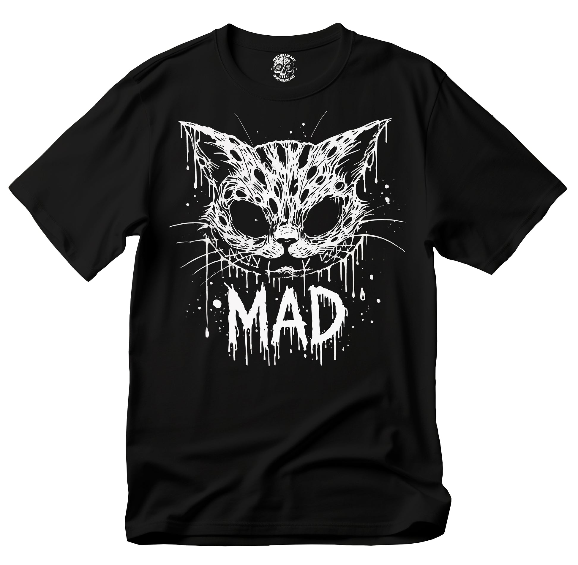 Mad Cat Graphic T-Shirt, Funny Black Cat T-Shirt, Black Cat T-Shirt, Cat T-Shirt, Mad Cat T-Shirt, Cute Cat T-Shirt, Gothic Cat T-Shirt