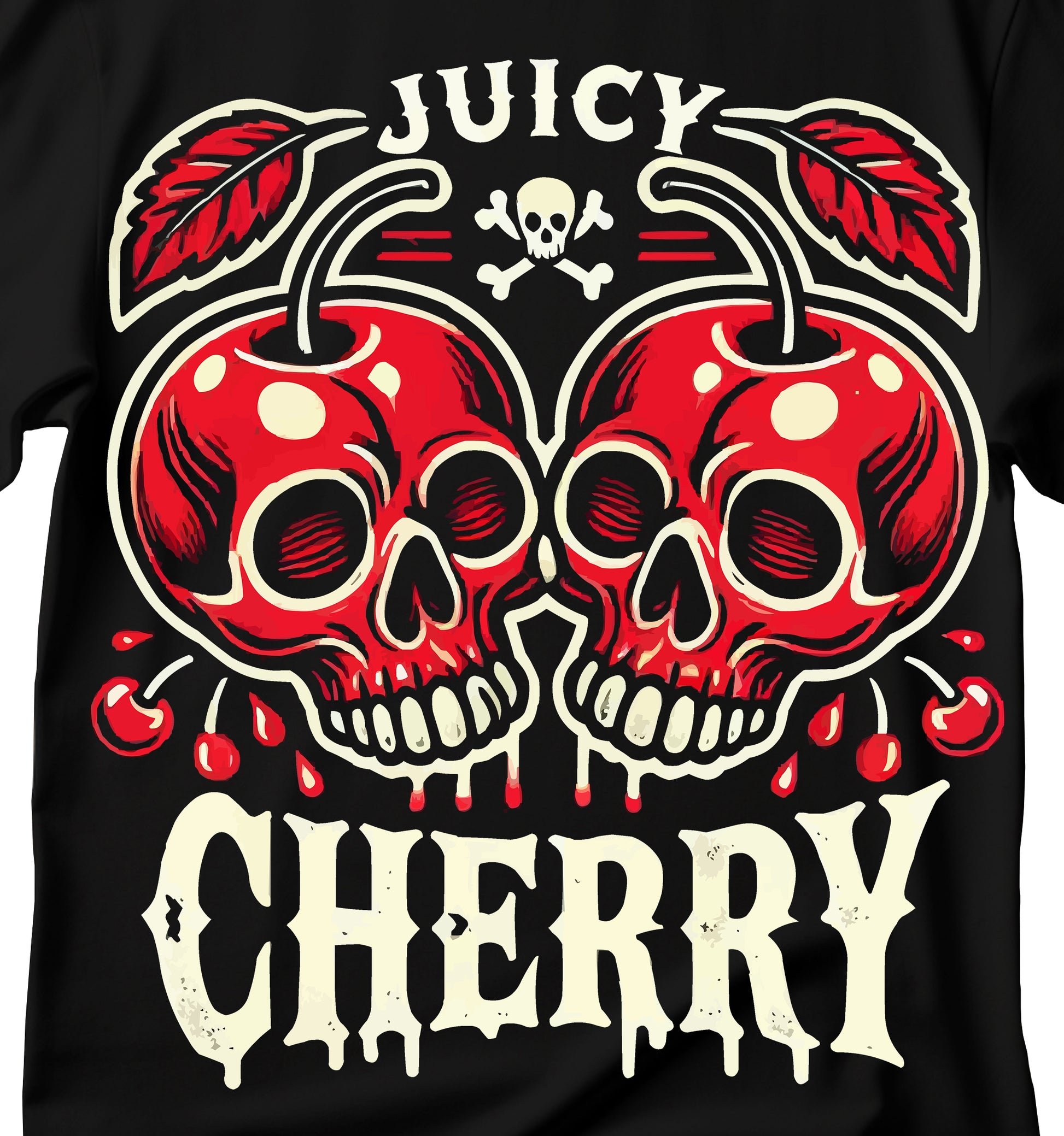 Juicy Cherry Skull T-Shirt, Juicy Cherry T-Shirt, Cute Cherry Shirt, Vintage Cherry Shirt, Retro Cherry Tshirt, Cute Fruit Shirt, Cherry Lover Shirt, Cute Summer