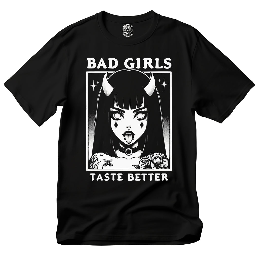 Bad Girls Taste Better T-Shirt, Anime Demon Girl T-Shirt, Anime Girl T-Shirt, Gothic Girl T-Shirt, Anime T-Shirt, Gothic T-Shirt
